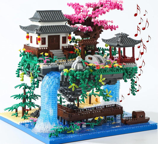 Hot Yushinv Cherry Blossom Tree Building Set with Gift Box, Original Music Cherry Blossom Tree House(Type :Symphony), Japanese Sakura Tree House Lights Building Kit3320 Pcs, Cherry Bonsai Building Set.