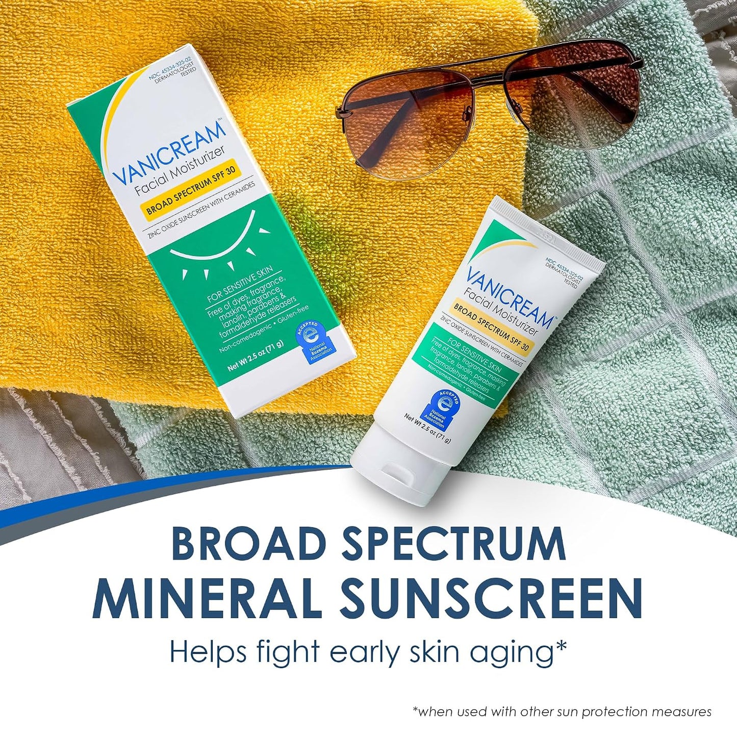 HotVanicream Facial Moisturizer SPF 30, 2.5 Fl Oz, Formulated without Common Irritants for Sensitive Skin, Zinc Oxide Mineral Sunscreen, Provides Broad Spectrum Protection from UVA/UVB Rays