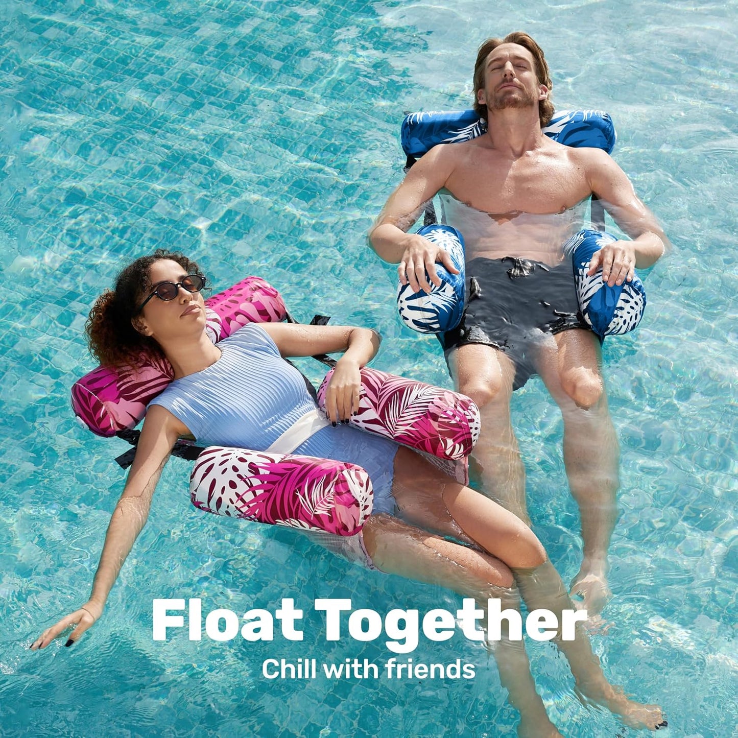 Hot SLOOSH Inflatable Pool Floats Adult,2 Packs Floating Lounge Chairs,Blow up Pool Noodles for Adult Heavy Duty,Floating Chair for Party Summer Water Beach Lake Fun