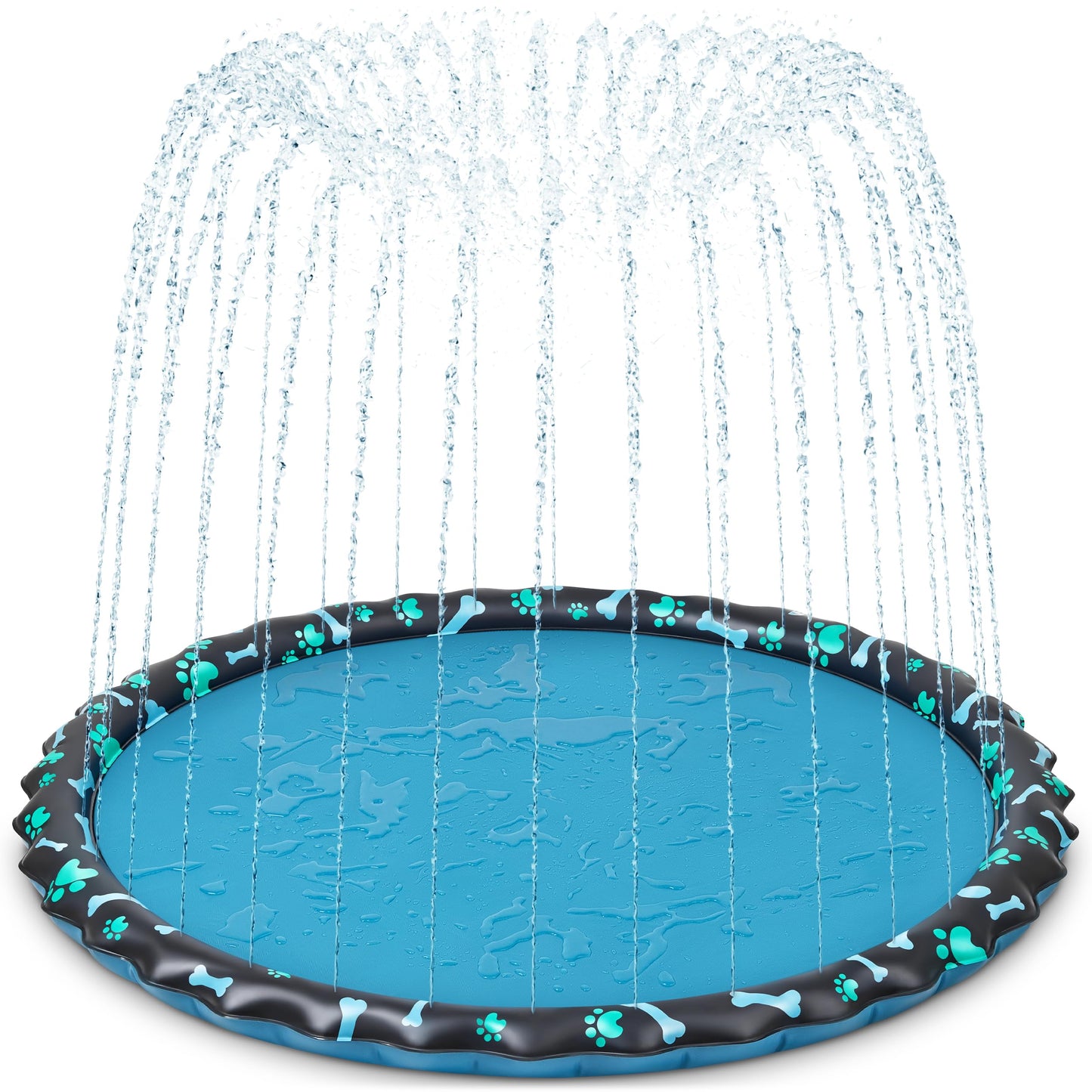 Hot SplashEZ 3-in-1 Splash Pad, Sprinkler for Kids and Baby Pool for Learning – Children’s Sprinkler Pool, 60’’ Inflatable Water Summer Toys – “Around The World” Outdoor Play Mat for Babies & Toddlers