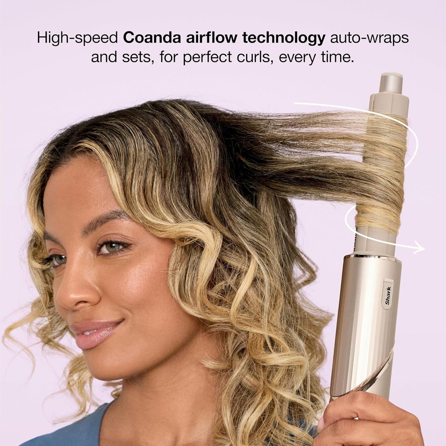 HotShark FlexStyle | Air Multi-Styler & Drying System | Hair Dryer Brush for Blowouts with Coanda Auto- Wrap Curlers, Oval & Paddle Brush & Concentrator Attachment | Stone | HD430