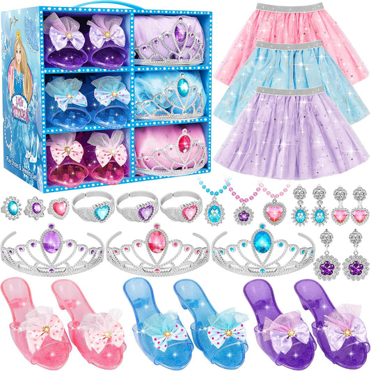 HotLJZJ Princess Dress Up Toys & Jewelry Boutique, Girls Role Play Gift for 3+ Year Old Girl Toddler B-Day Party Favors