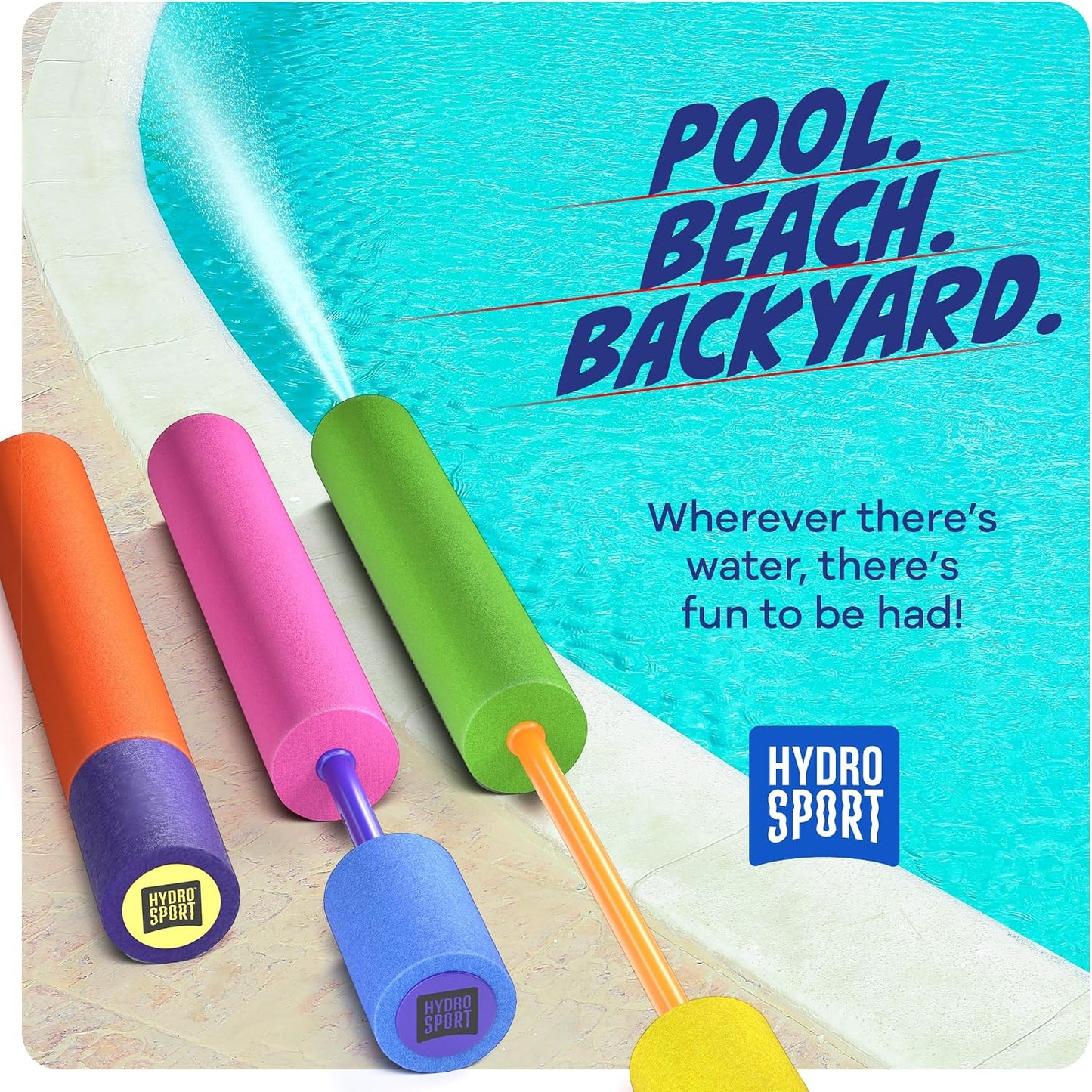 HotWater Guns For Kids - Outdoor Water Toys - Pool Toys for Kids Ages 4-8, 6-8, 8-10, 8-12 - Squirt Gun Blaster - Pool Games - Backyard Summer Party Activities - Kid Swim Toy for Girls, Boys, Teen - 3 Pk