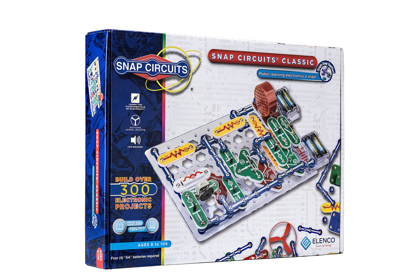 Hot Snap Circuits Jr. SC-100 Electronics Exploration Kit, Over 100 Projects, Full Color Project Manual, 28 Parts, STEM Educational Toy for Kids 8 +
