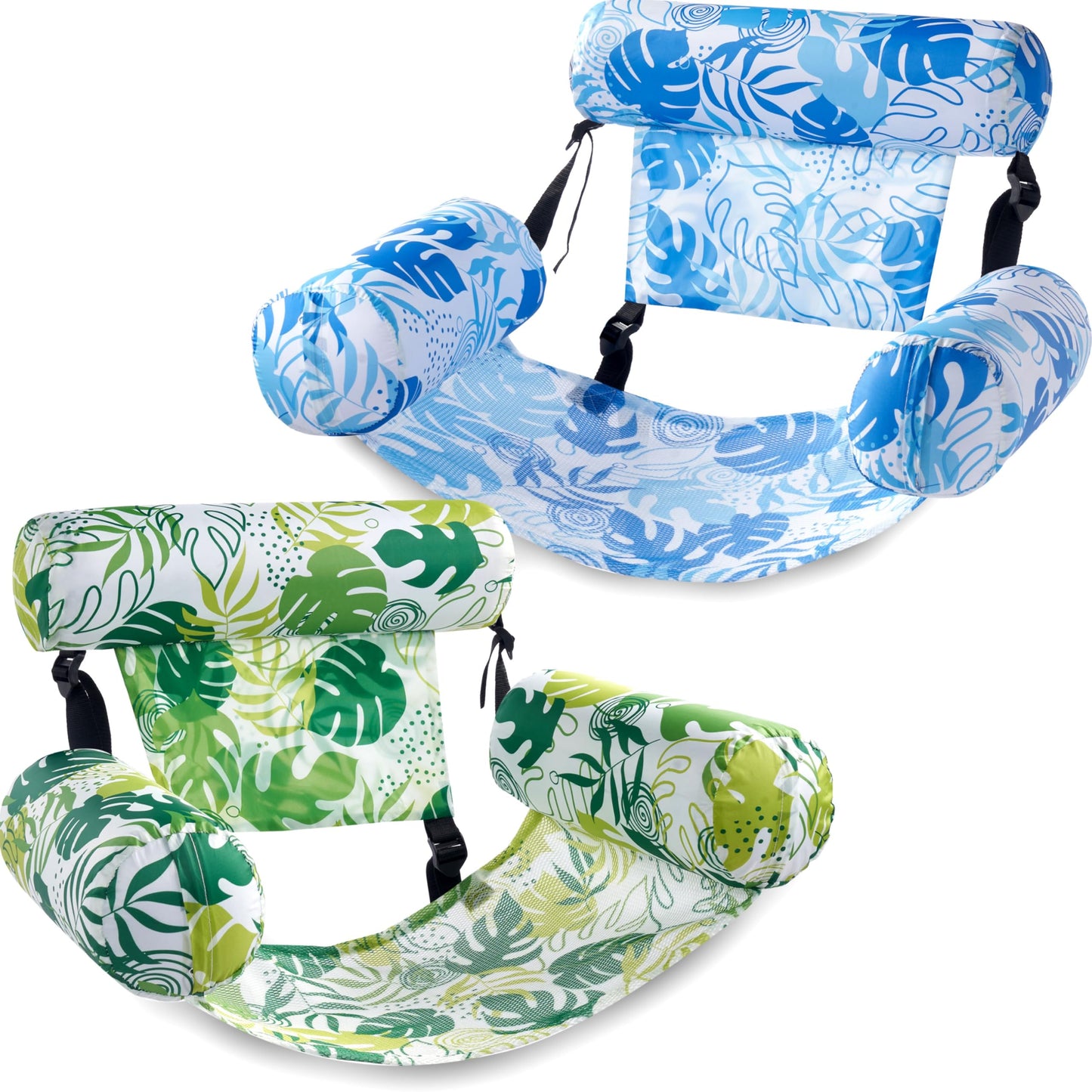 HotSLOOSH Inflatable Pool Floats Adult,2 Packs Floating Lounge Chairs,Blow up Pool Noodles for Adult Heavy Duty,Floating Chair for Party Summer Water Beach Lake Fun