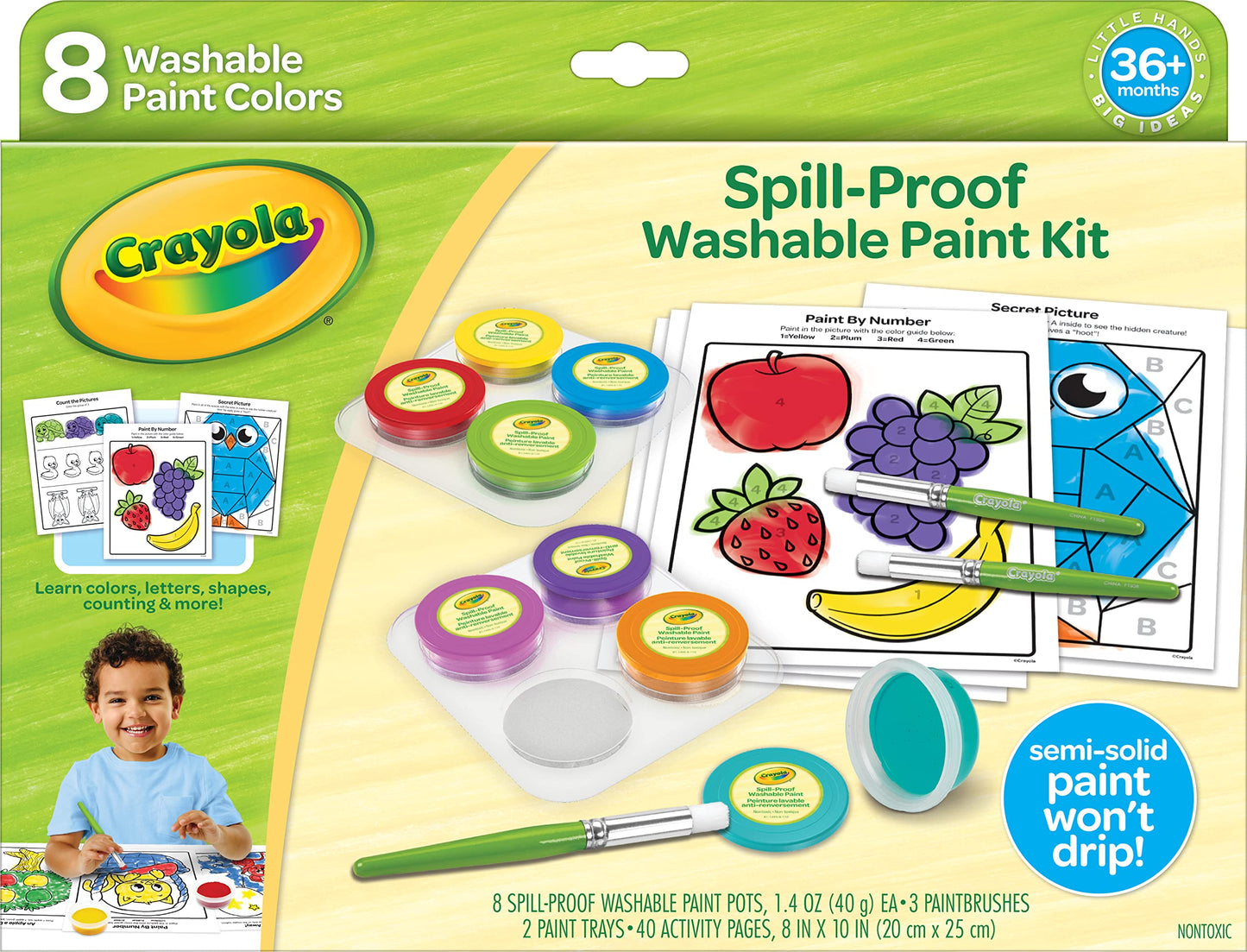 Hot Crayola Mess Free Finger Painting Station – Washable Finger Paint for Toddlers, Spring Arts & Crafts Set, Sensory Activity, Travel Toy, Ages 1+