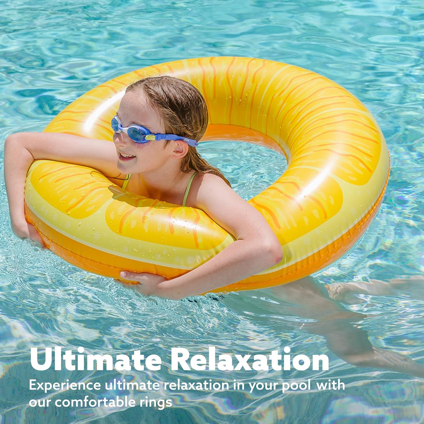 HotSloosh 4 Pack Inflatable Pool Floats, Pool Tube Rings, Swim Tubes, Floaties Toys, Beach Swimming Party Toys for Kids and Adults