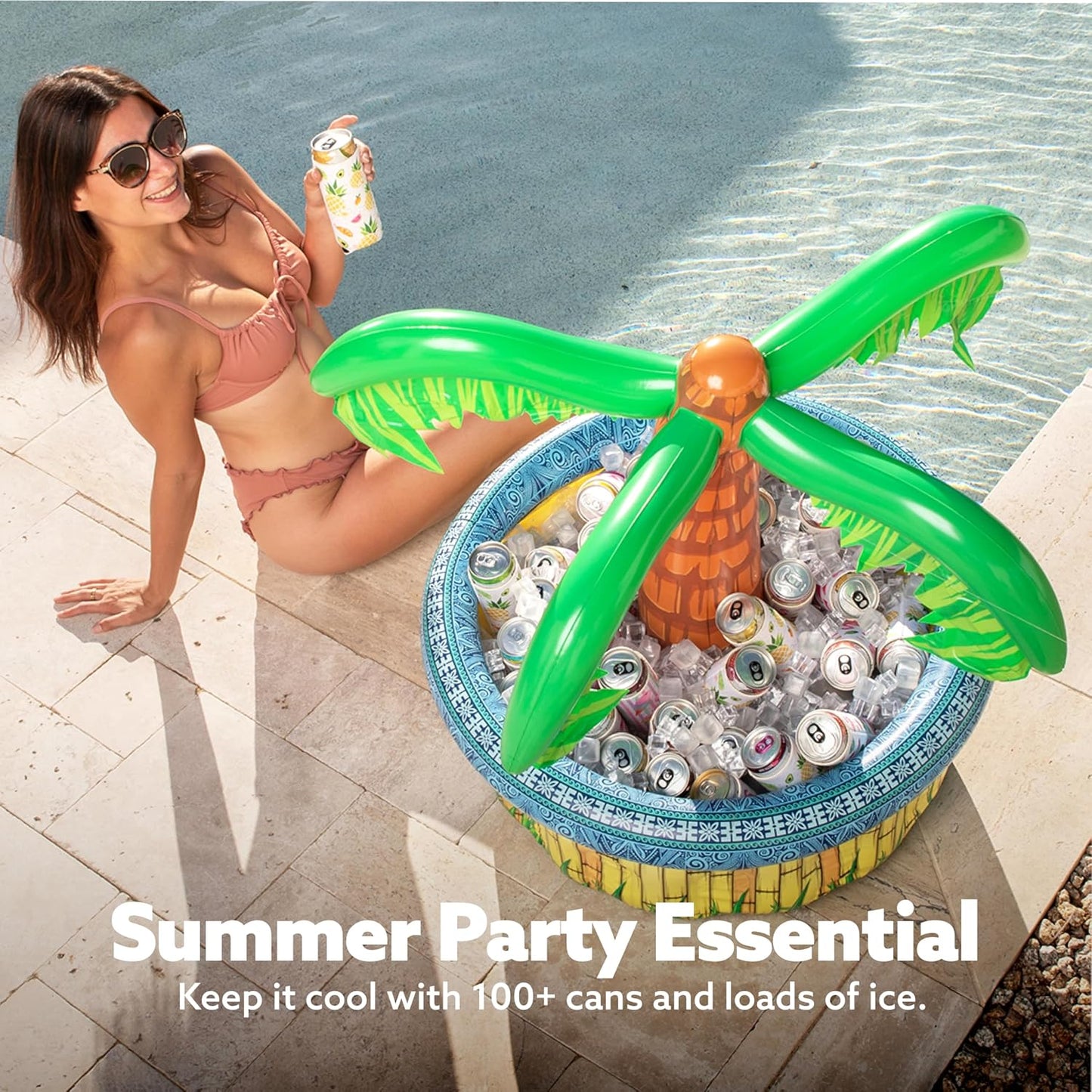 Hot JOYIN 28” Inflatable Palm Tree Cooler, Luau Hawaiian Tropical Beach Themed Party Decorations, Blow Up Palm Trees Cooler Outdoor Party Supplies, Kids Adults Birthday Party Décor