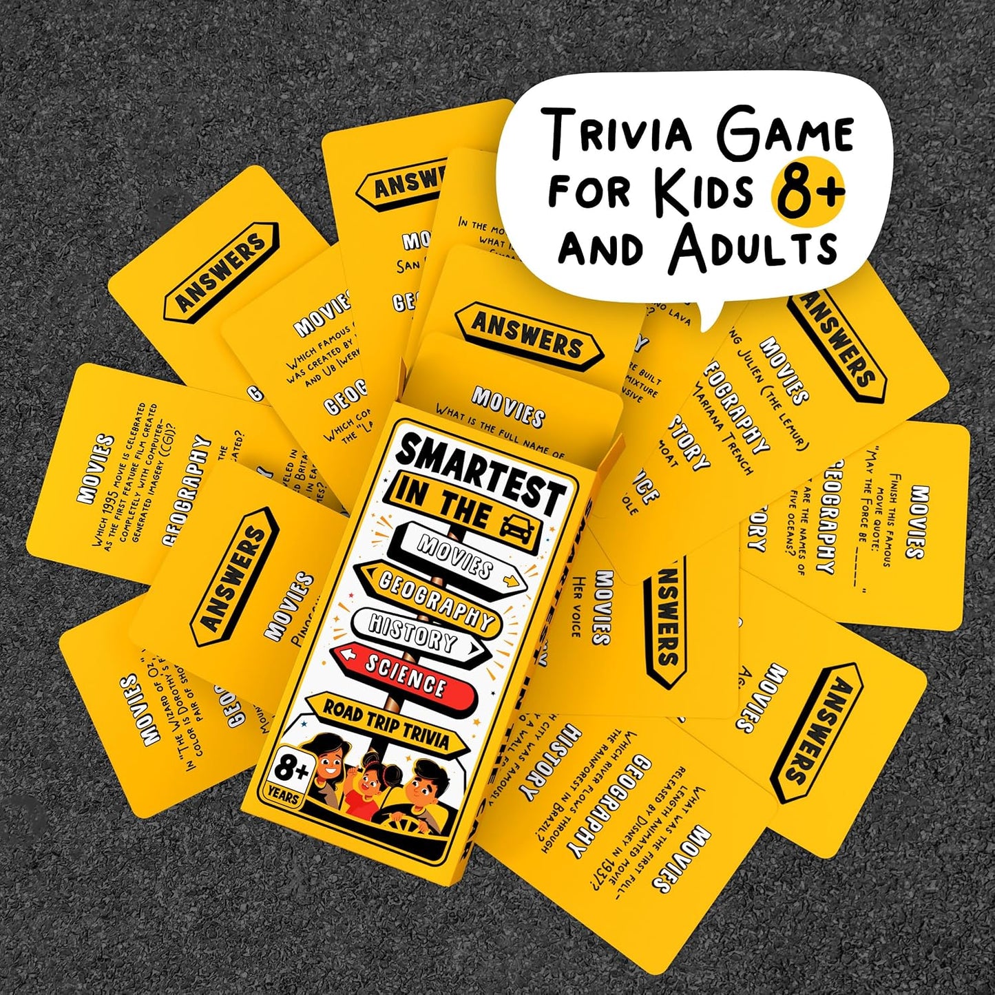 Hot WELL BALANCED Road Trip Trivia - Road Trip Games for Kids Travel Essentials Car Activities Must Haves for Ages 8+