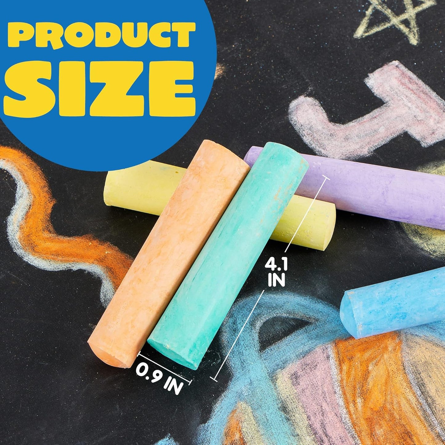 HotJOYIN 160 PCS Sidewalk Chalks Set-16 Colors Non-Toxic Washable Jumbo Chalk for Outdoor Art Play, Painting on Chalkboard, Blackboard and Playground