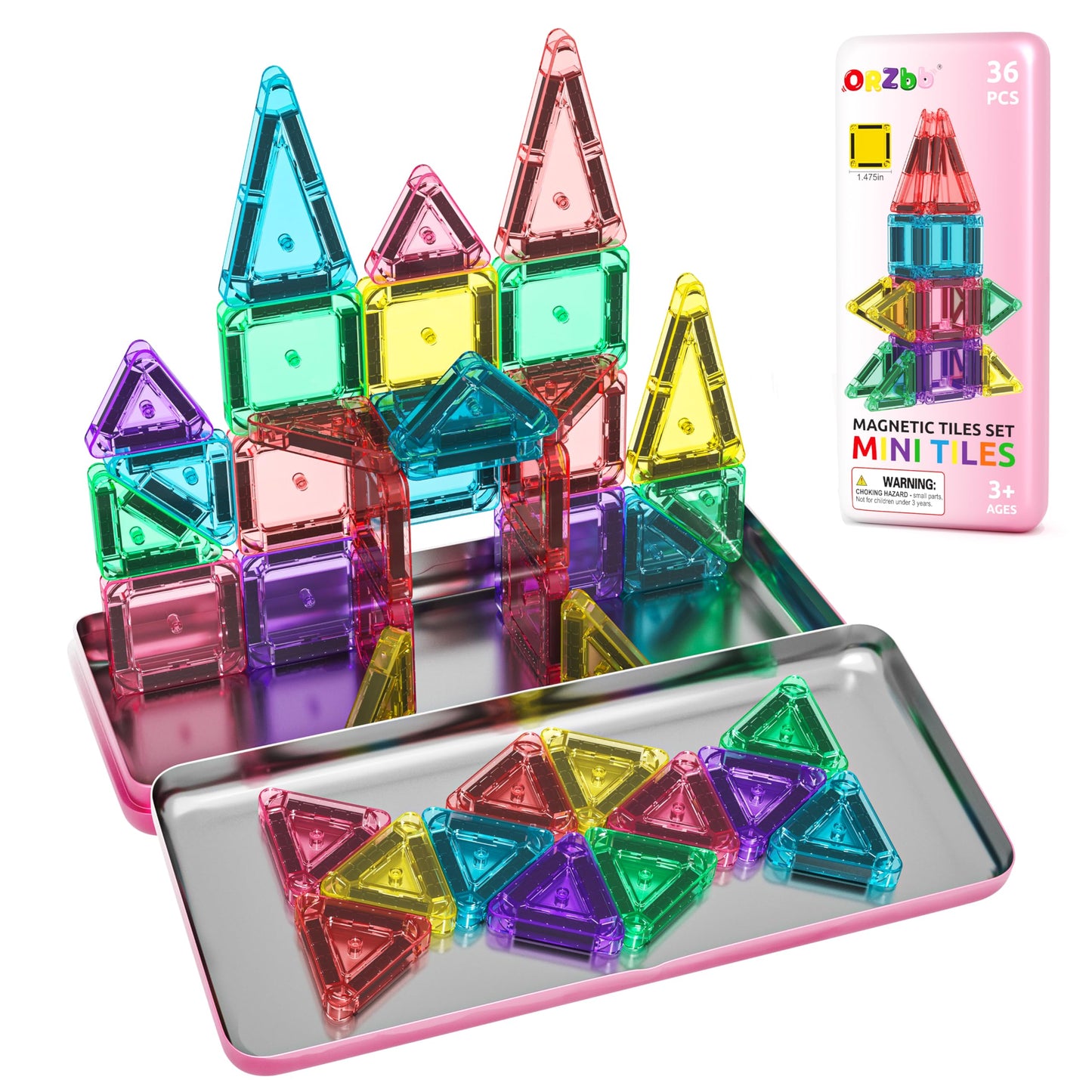 Hot Magnetic Tiles Mini Travel Toddler Set, Magnetic Blocks Building Kids Toys & Games, Montessori Preschool Classroom Must Haves Educational Learning Sensory Toys for 3+ Year Old Boys Girls Birthday Gift