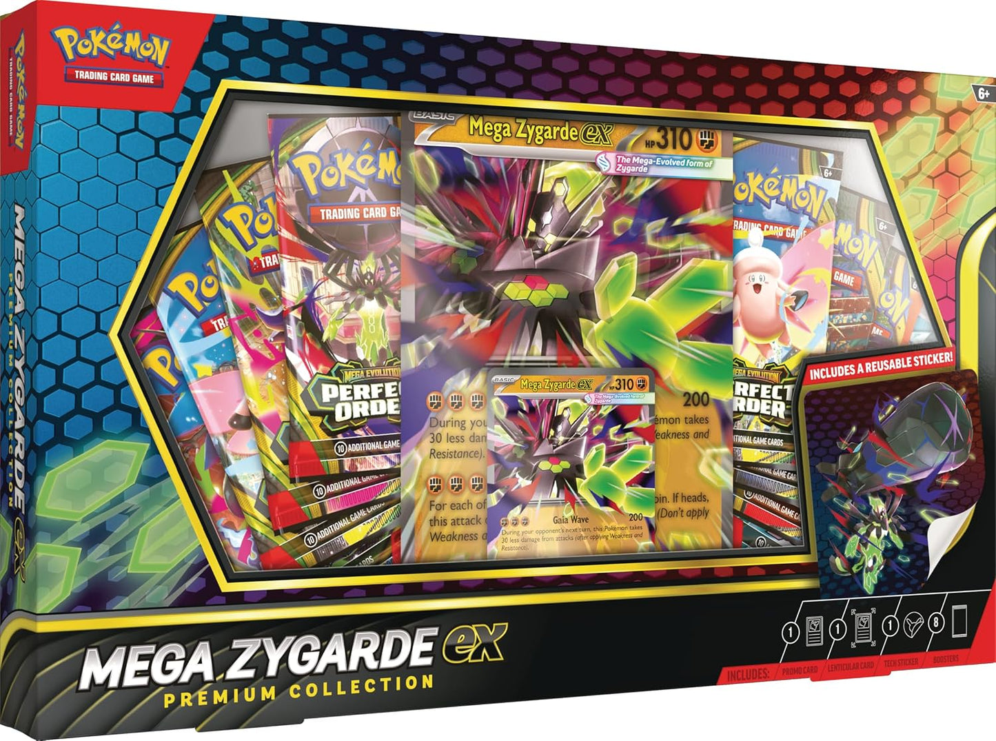 HotPokemon TCG: Mega Zygarde ex Premium Collection with 8 Booster Packs