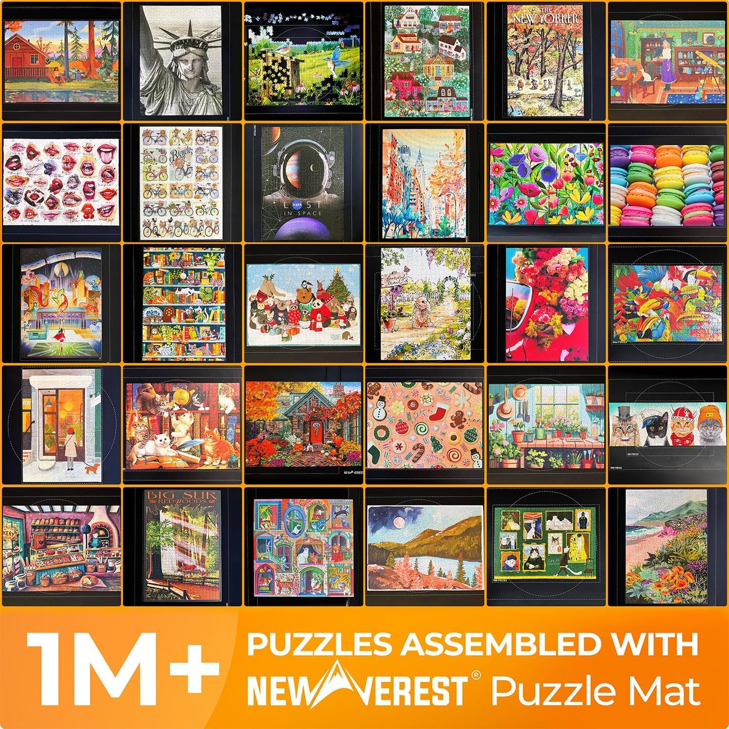 Hot The Original Newverest Jigsaw Puzzle Mat Roll Up, Saver Pad 46” x 26” Portable Keeper Up to 1500 Pieces with Non-Slip Rubber Bottom & Smooth Top + 3 Puzzle Sorting Trays & Travel-Friendly Storage Bag