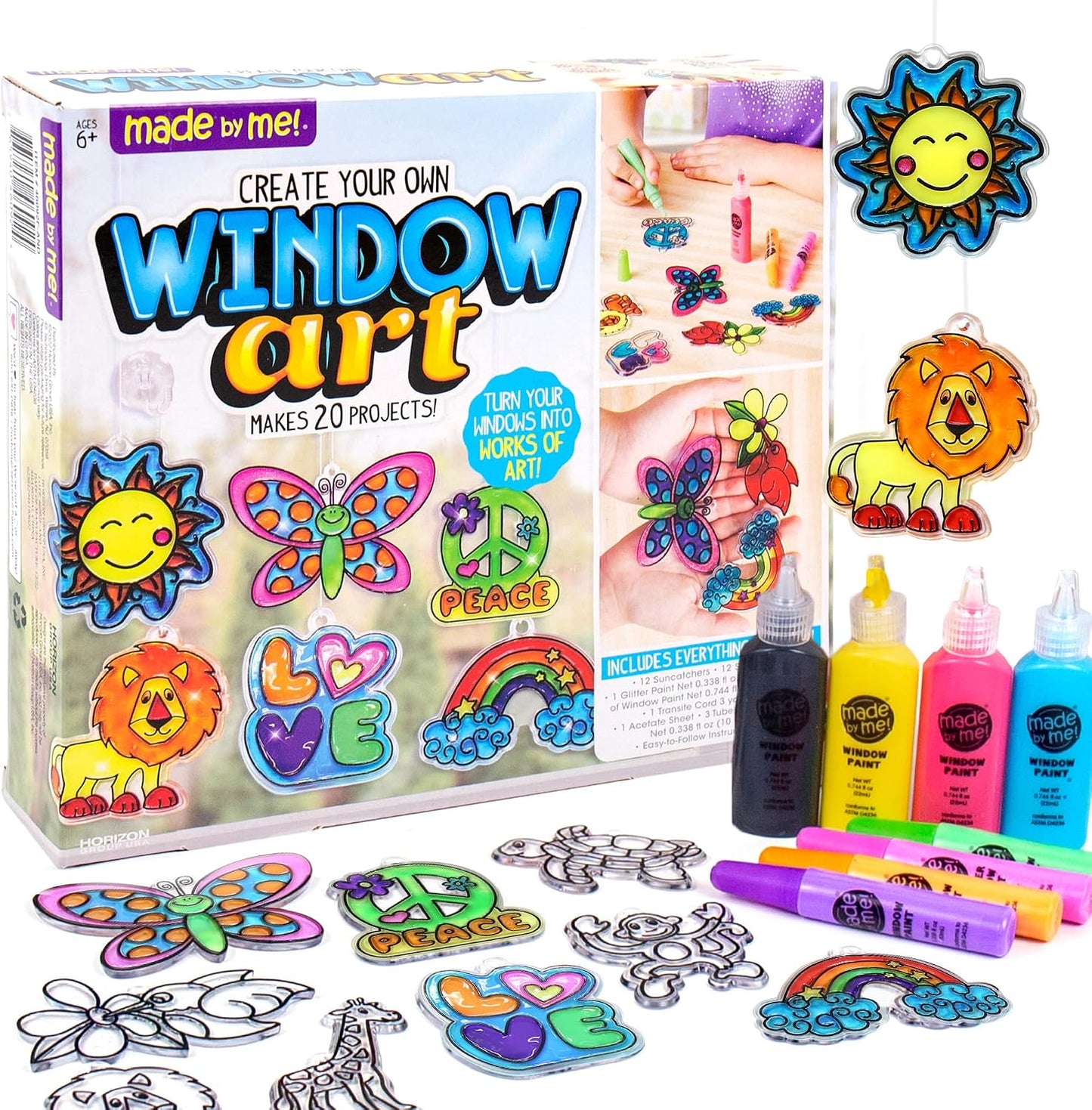 HotMade By Me Create Your Own Window Art, Paint Your Own Suncatchers, DIY Arts & Crafts Idea, Craft Kits for Kids, Crafts for Kids & Toddlers, Toddler Arts and Crafts