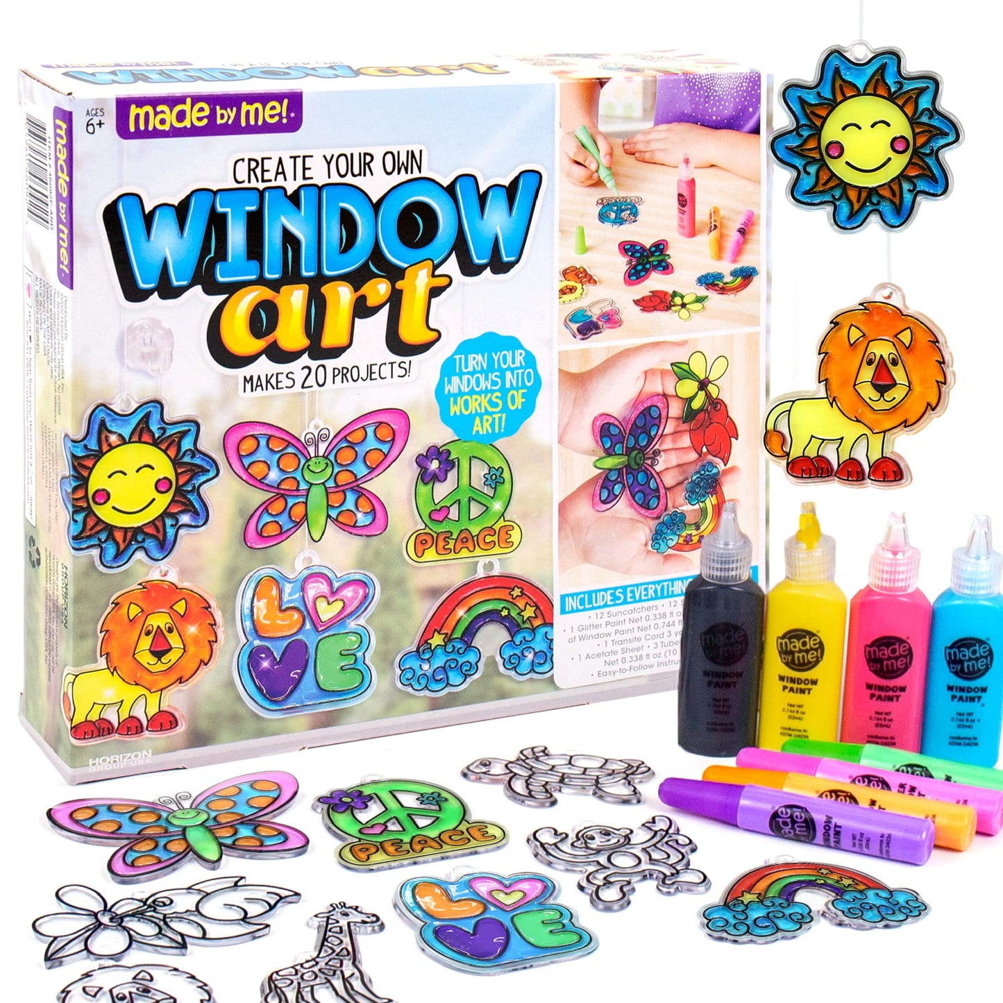 HotMade By Me Create Your Own Window Art, Paint Your Own Suncatchers, DIY Arts & Crafts Idea, Craft Kits for Kids, Crafts for Kids & Toddlers, Toddler Arts and Crafts