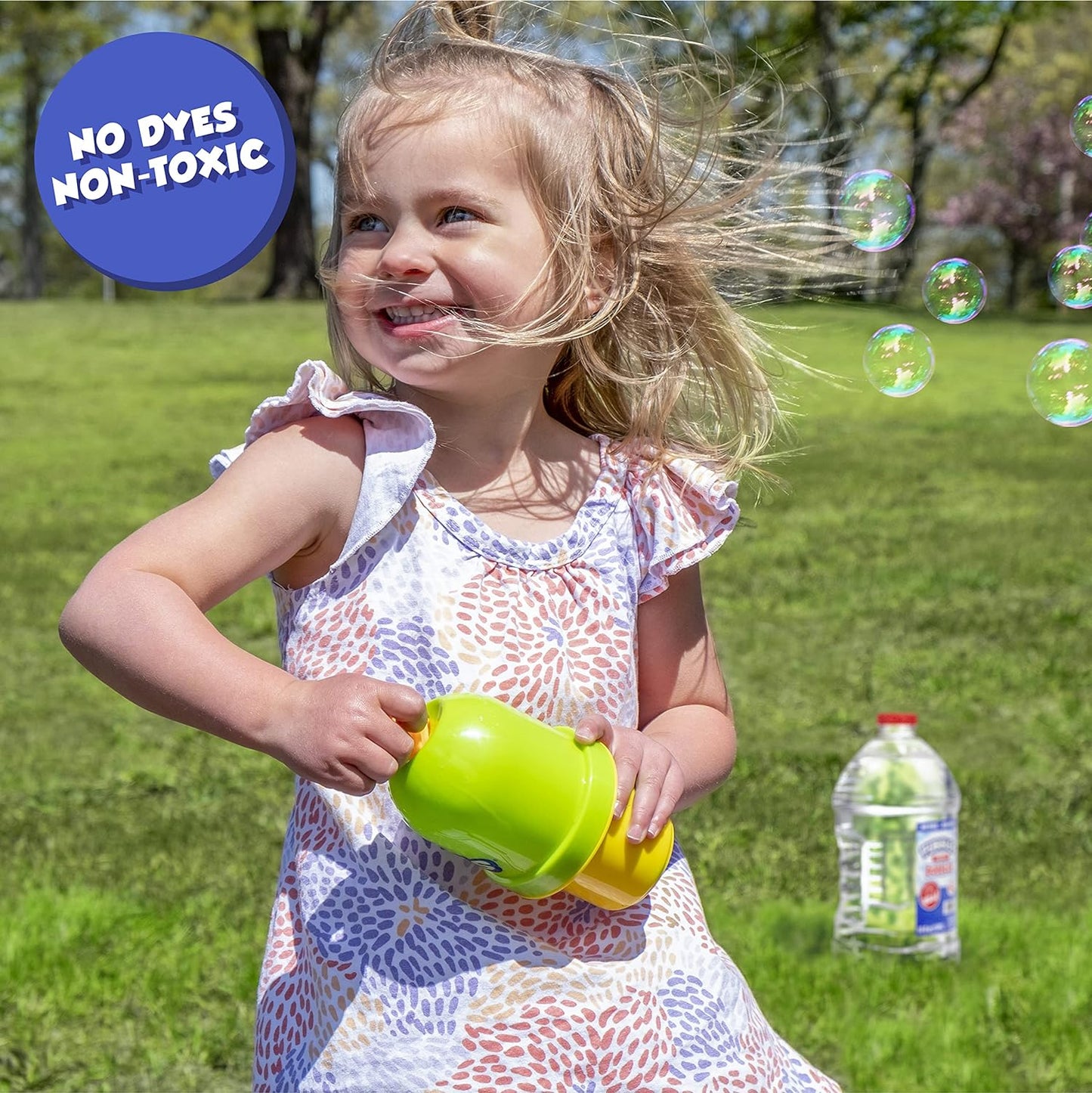 HotLittle Kids Bubbles by Fubbles | Made in The USA | 64oz Non Toxic Bubble Solution | Refill Solution for Bubble Machines and Bubble Toys