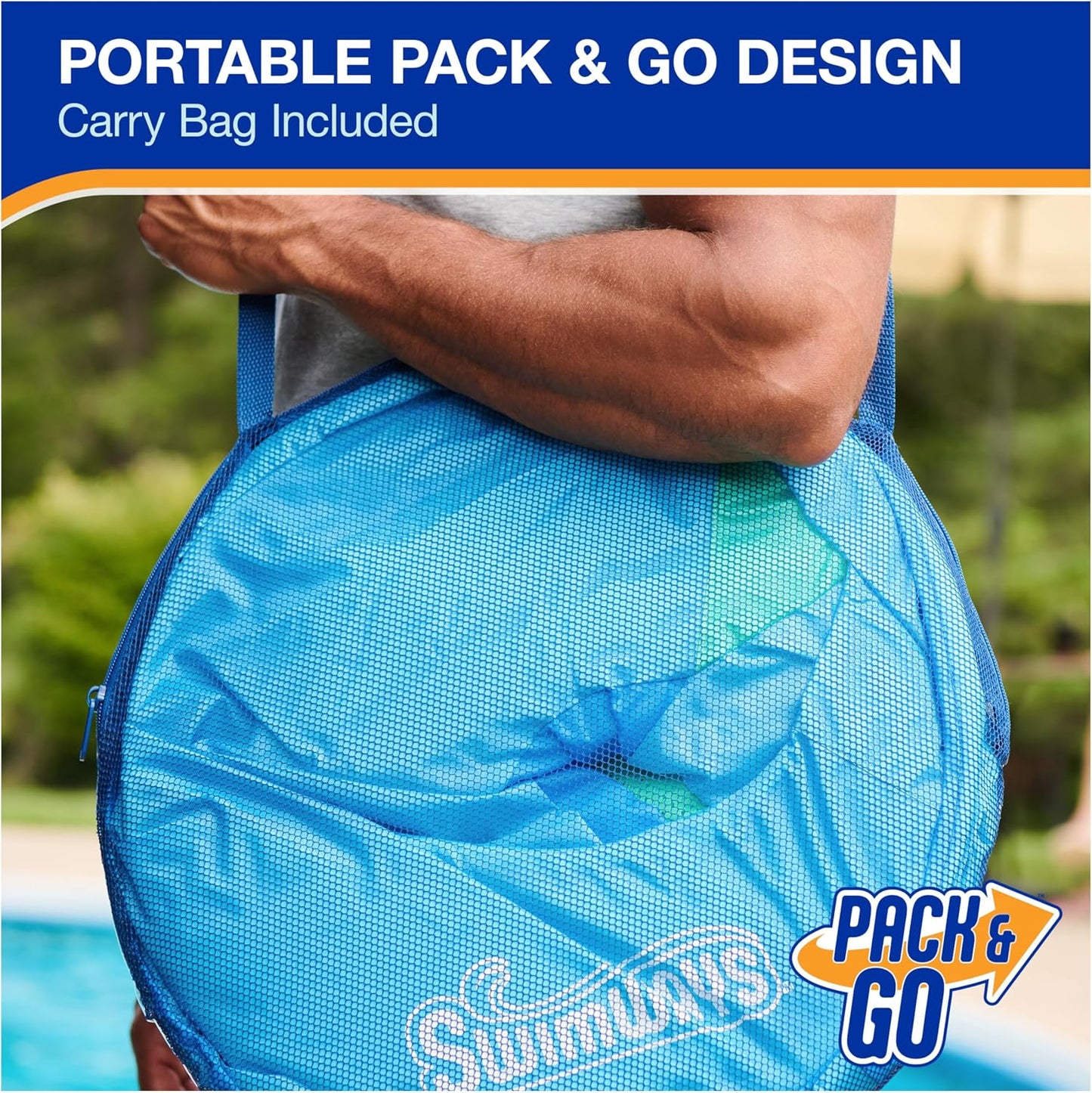 HotSwimWays Spring Float Recliner, Fast-Inflating Adult Pool Lounger; Ages 15+ | Patented Fast Inflation for Immediate Use During Travel, Fits Most Adults and Teens, Teens & Adults Can Lounge Comfortably