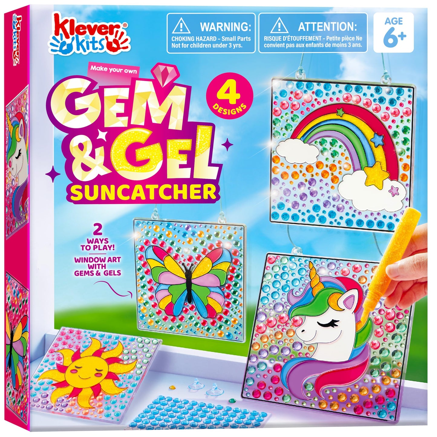 Hot Klever Kits 4PCS Window Art Suncatcher Kits, Fun Gem Painting Kits, Diamond Art and Crafts for Boys Girls, Great Crafts Gift for Kids Birthdays Christmas Ages 6+