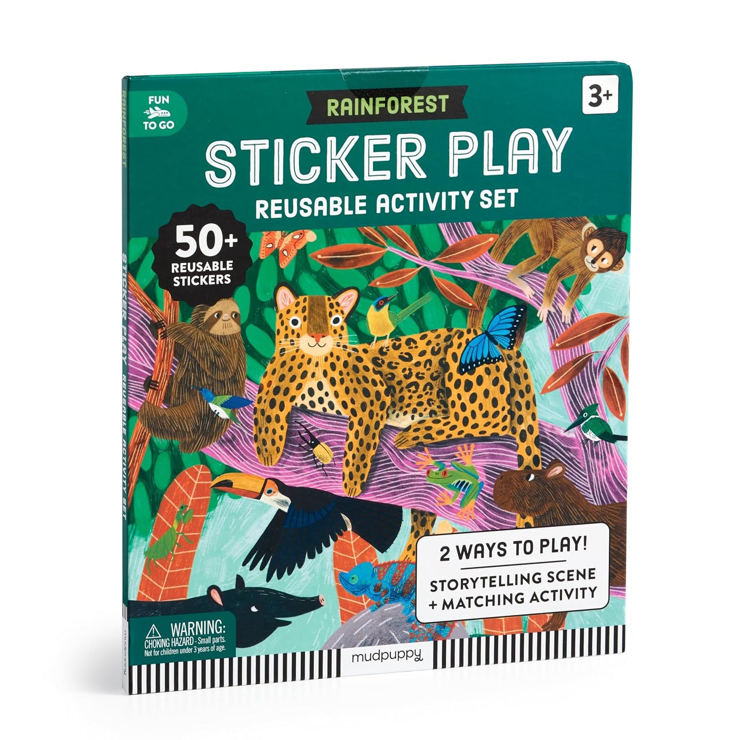 Hot Mudpuppy Rainforest- Sticker Play Reusable Activity Kit Featuring Fun Illustrations of Rainforest Animals for Children Ages 3 and Up
