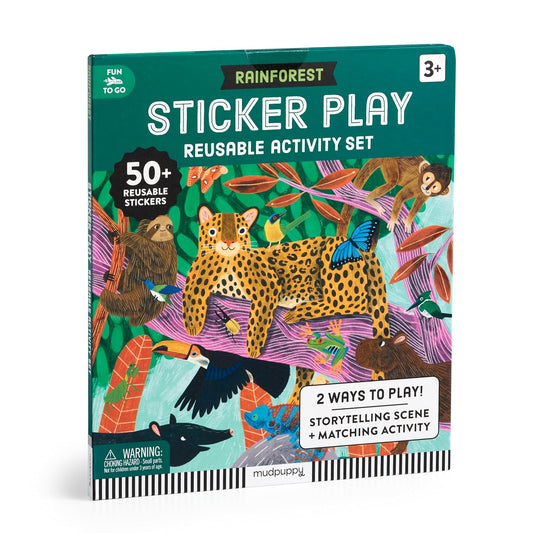Hot Mudpuppy Rainforest- Sticker Play Reusable Activity Kit Featuring Fun Illustrations of Rainforest Animals for Children Ages 3 and Up