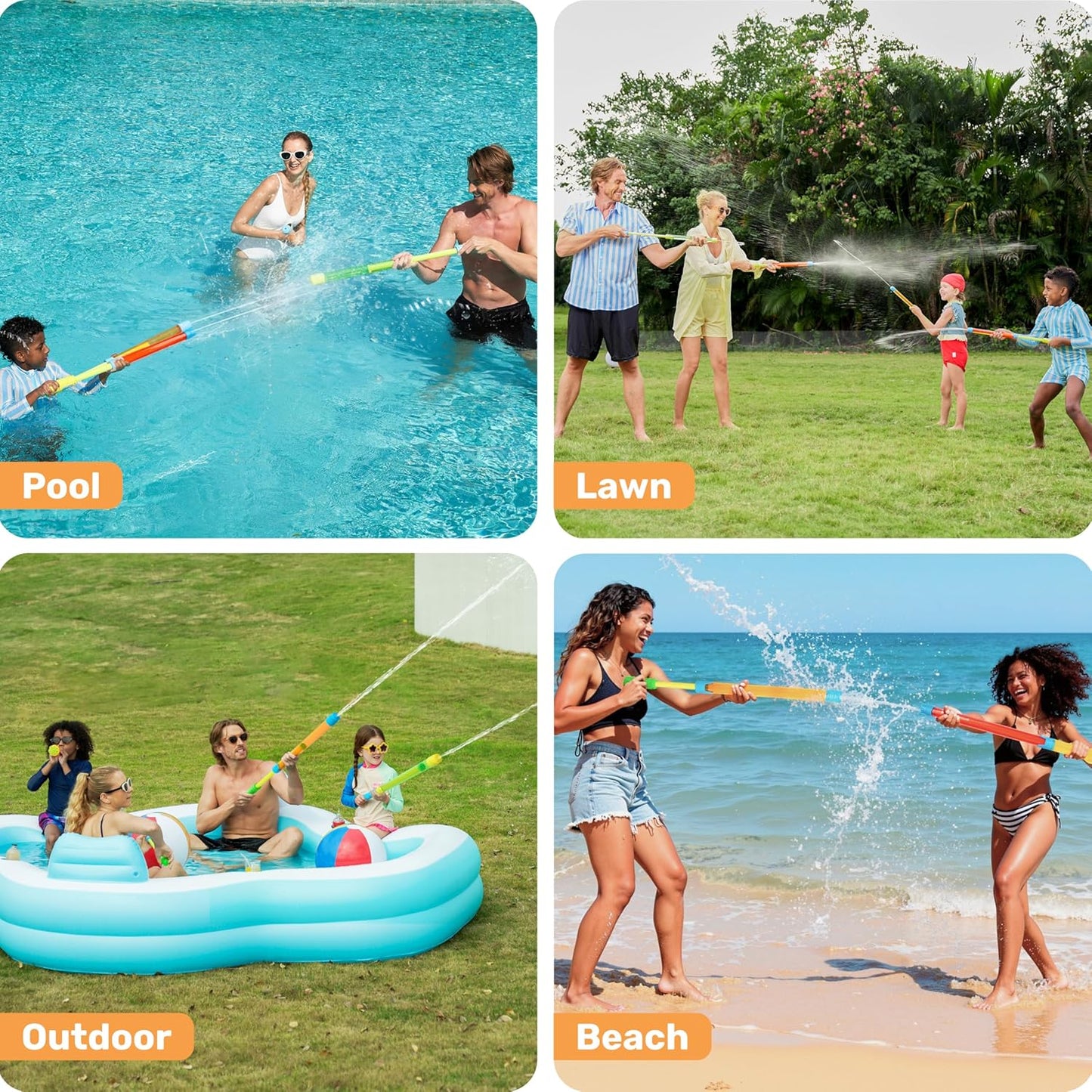 HotJOYIN 18 Pack 16.5'' Water Gun, Blaster Squirt Guns, Bulk Water Guns Summer Outdoor Swimming Pool, Backyard, Beach Water Game Fighting Play Pool Toys