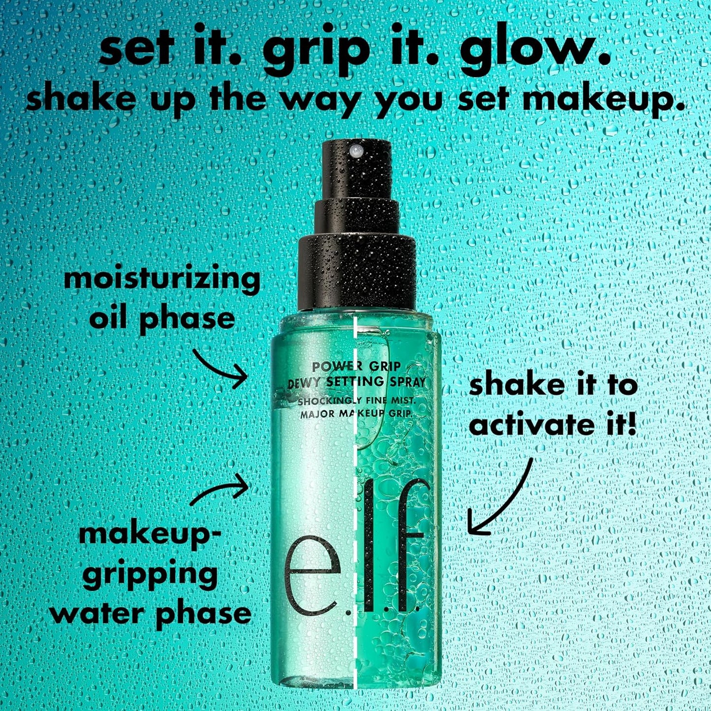 Hote.l.f. Power Grip Dewy Setting Spray, Ultra Fine Mist Made With Hyaluronic Acid, Grips Makeup For A Hydrated-Looking, Dewy Finish, Vegan & Cruelty-Free