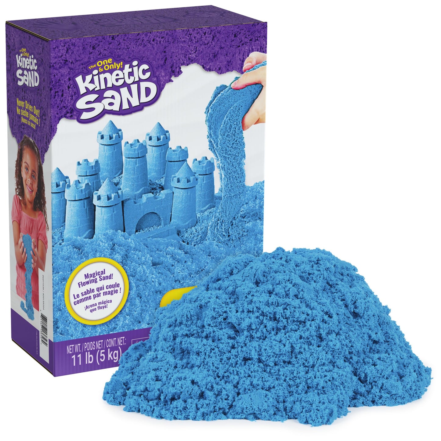 Hot Kinetic Sand 2.5lb Blue Amazon Exclusive, Moldable Sensory Toys, Ages 3+