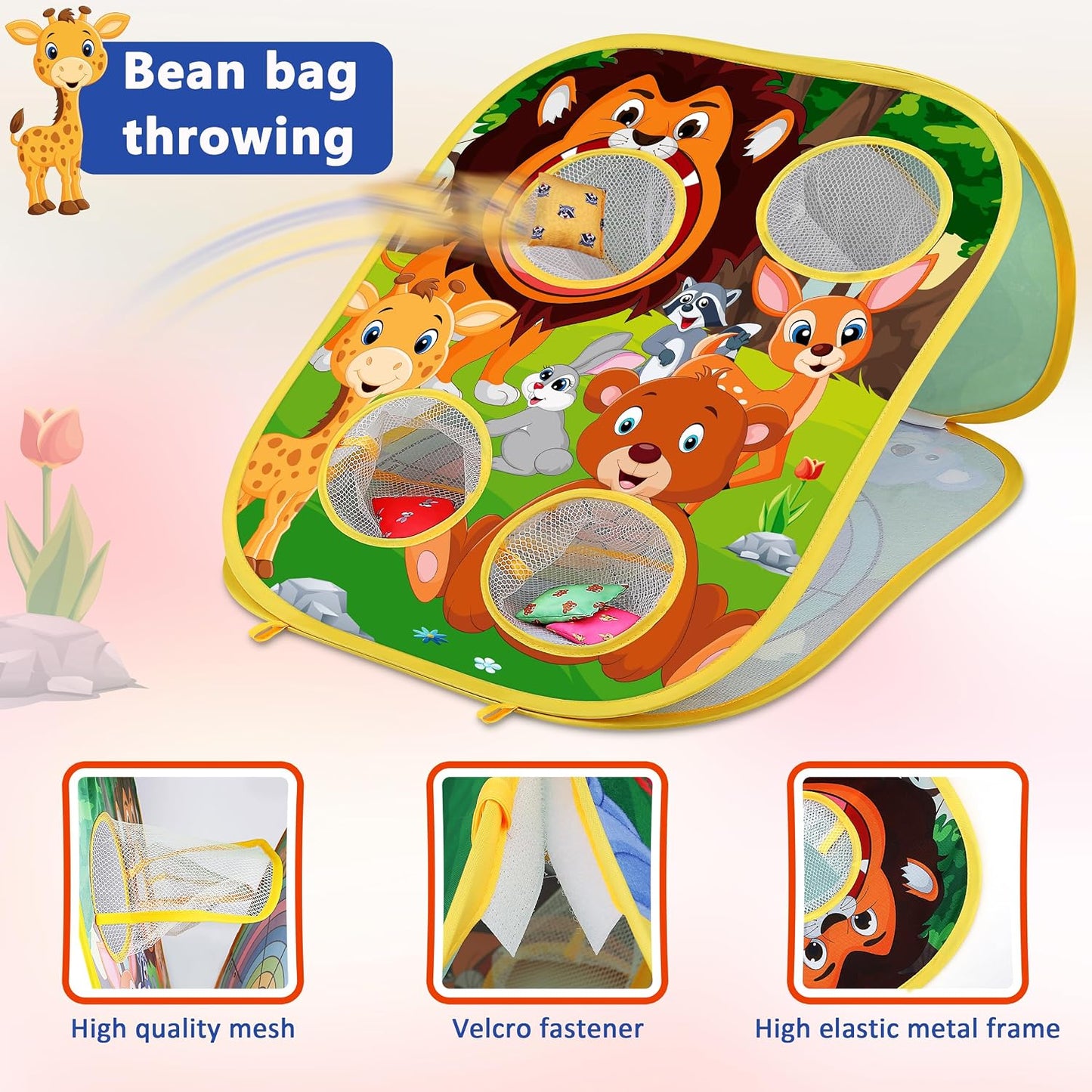 HotAnimal Bean Bag Toss Game Toy Outdoor Toss Game, Family Party Party Supplies for Kids, Gift for Boys Birthday or Christmas for Toddlers Ages 3 4 5 6 Year Old
