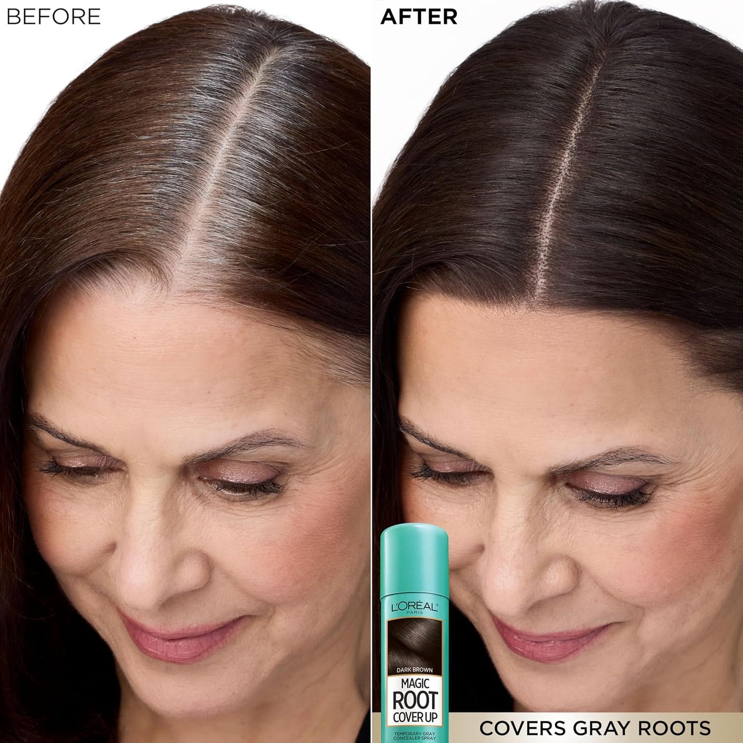 HotL'Oreal Paris Magic Root Cover Up Gray Hair Spray, 100% Gray Hair Coverage with Buildable, Lightweight, Transfer-Resistant, and Temporary Formula, Ammonia-Free, Dark Brown, 2 oz (2 Count)