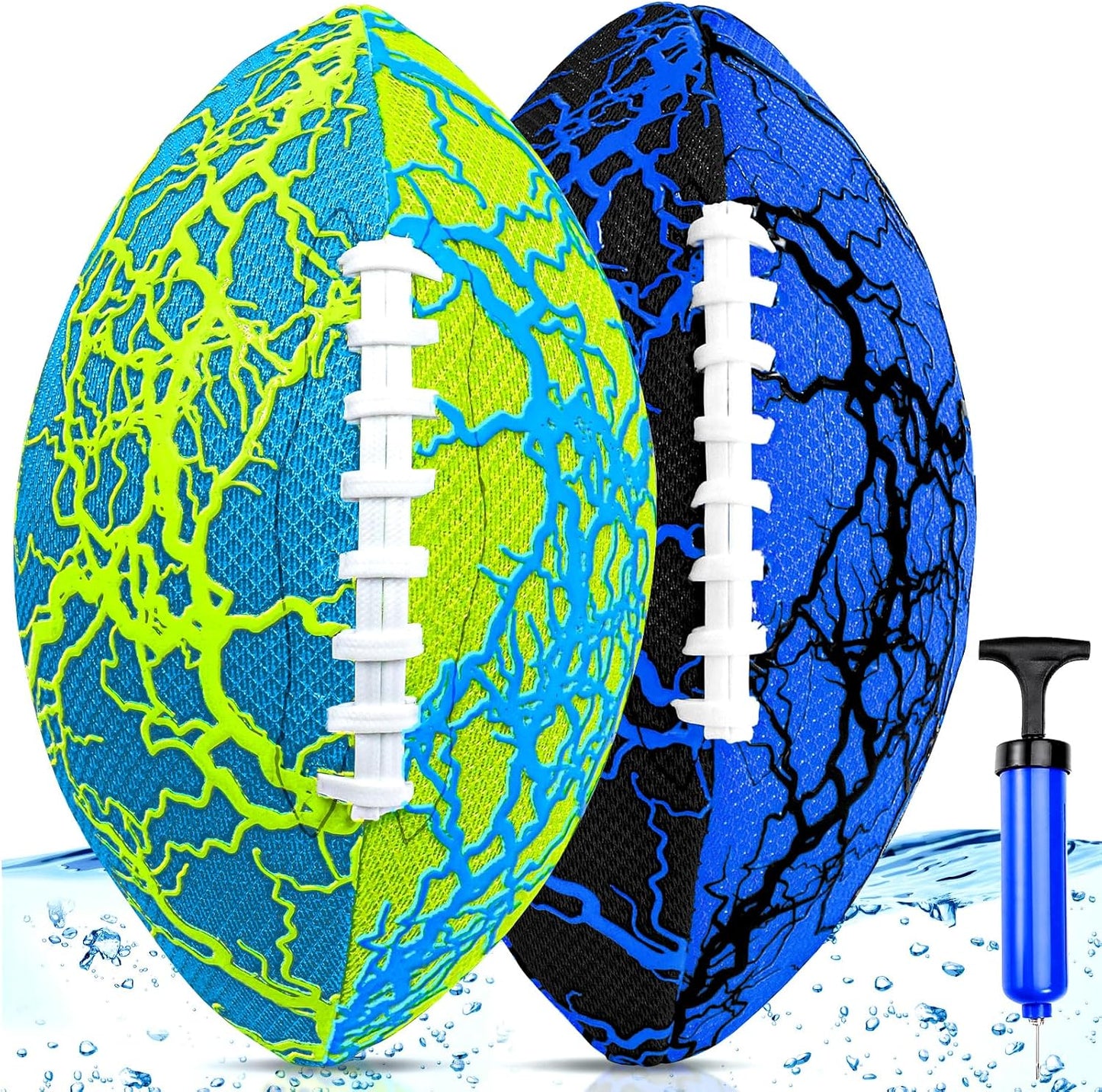 Hot Jasonwell Pool Beach Water Football - 2Pack Strong Grip Waterproof Football for All-Weather Play Pool Toys Beach Games Outdoor Sports Toy Christmas Birthday Gifts for Kids Boys Teens Adults