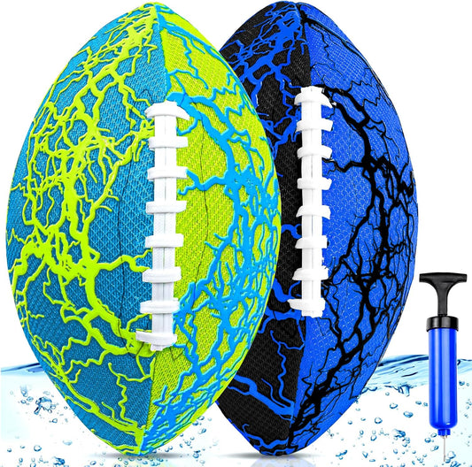 Hot Jasonwell Pool Beach Water Football - 2Pack Strong Grip Waterproof Football for All-Weather Play Pool Toys Beach Games Outdoor Sports Toy Christmas Birthday Gifts for Kids Boys Teens Adults