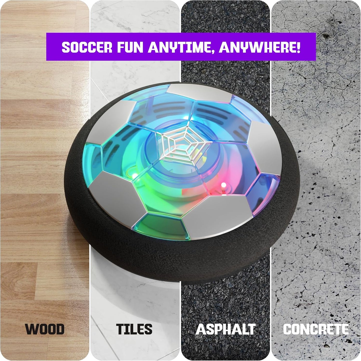 HotNinja Blast Hover Soccer Light-Up Ball, Birthday Gift for Boys, Indoor Toy Games, Kids Gifts for Age 5, 6, 7, 8, 9, 10, 11, 12 Years Old, Boy Toys for Age 3 Years and Up.