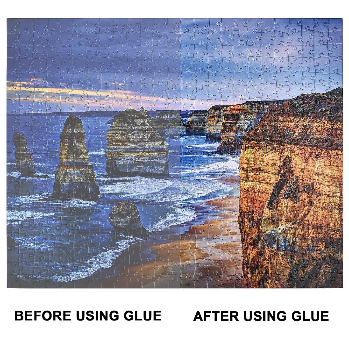 HotYAKAMOZ Clear Jigsaw Puzzle Glue with Precision Applicator – Non-Toxic, Quick Dry & Water-Soluble for Puzzles up to 5000 Pieces (200ML)