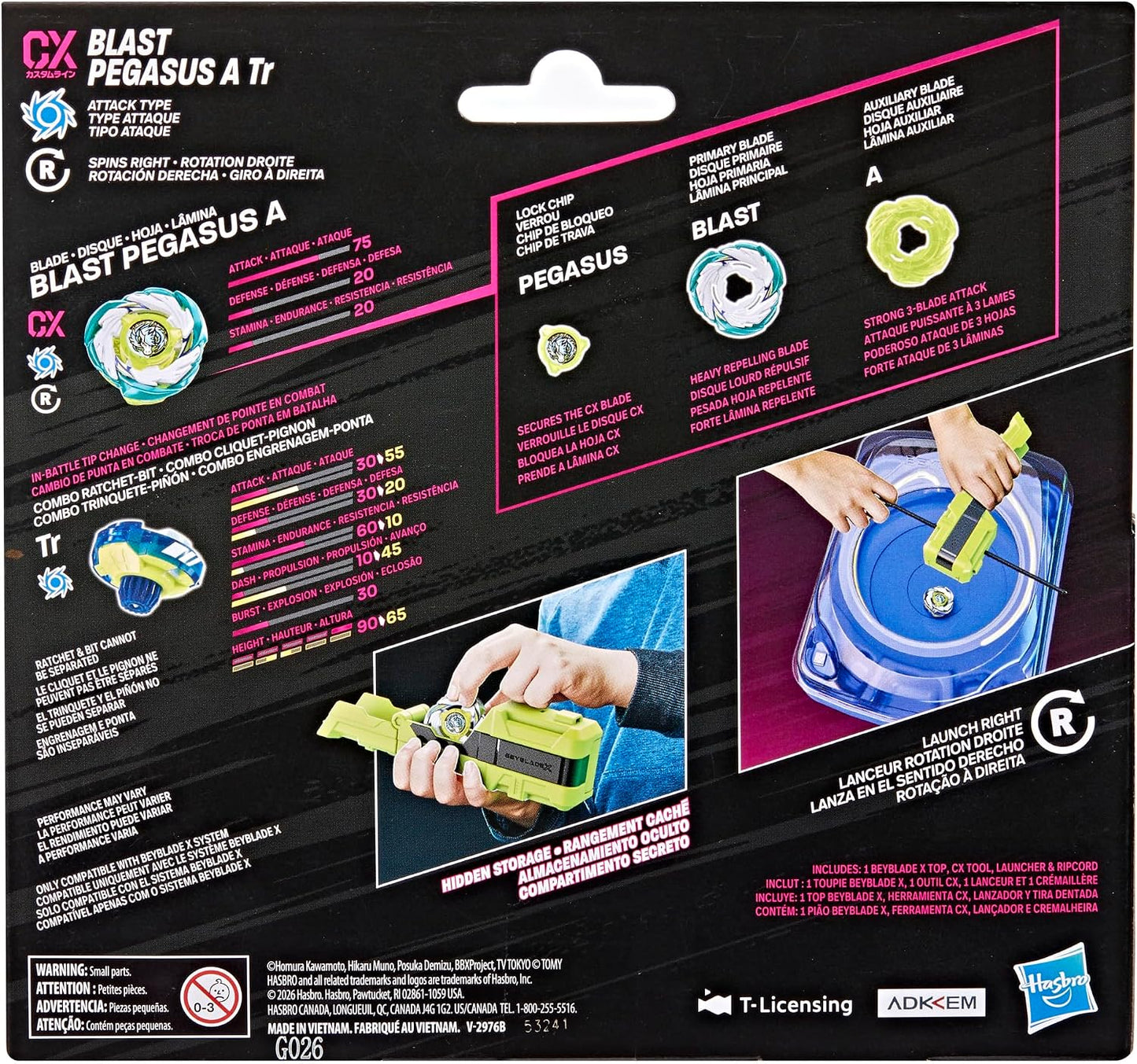 Hot Beyblade X Clip & Rip Launcher with Takara Tomy Attack Type Top Right-Spinning Top Toy, Battling Tops Game Toys, Ages 8+
