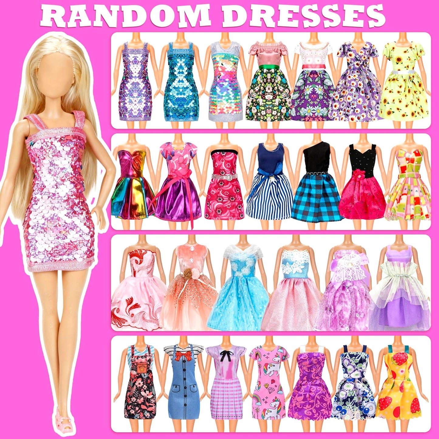 Hot138 Pcs Doll Clothes and Accessories, 5 Wedding Gowns 9 Fashion Dresses 3 Tops 3 Pants 3 Bikini Swimsuits 20 Shoes for 11.5 inch Doll Christmas Stocking Stuffers Girls Gift Age 5-7 8-10