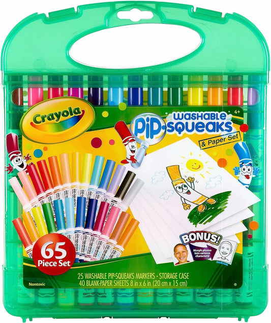 HotCrayola Pip-Squeaks Washable Marker Set (65ct), Coloring Set, Drawing Art Supplies for Kids, Spring Craft Kit, Travel Activity, Gifts for Kids