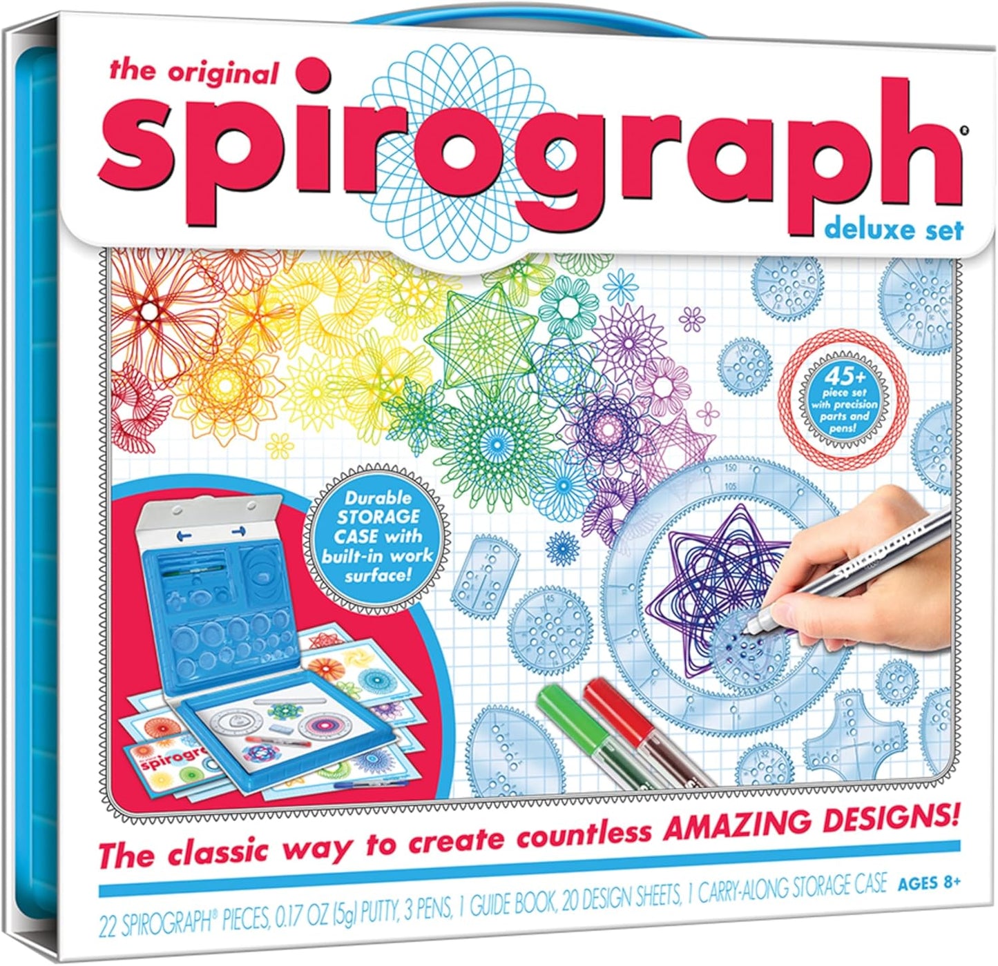 HotSpirograph — Deluxe Set — Spiral Art Drawing Kit — The Classic Way to Make Countless Amazing Designs — For Kids Ages 8+