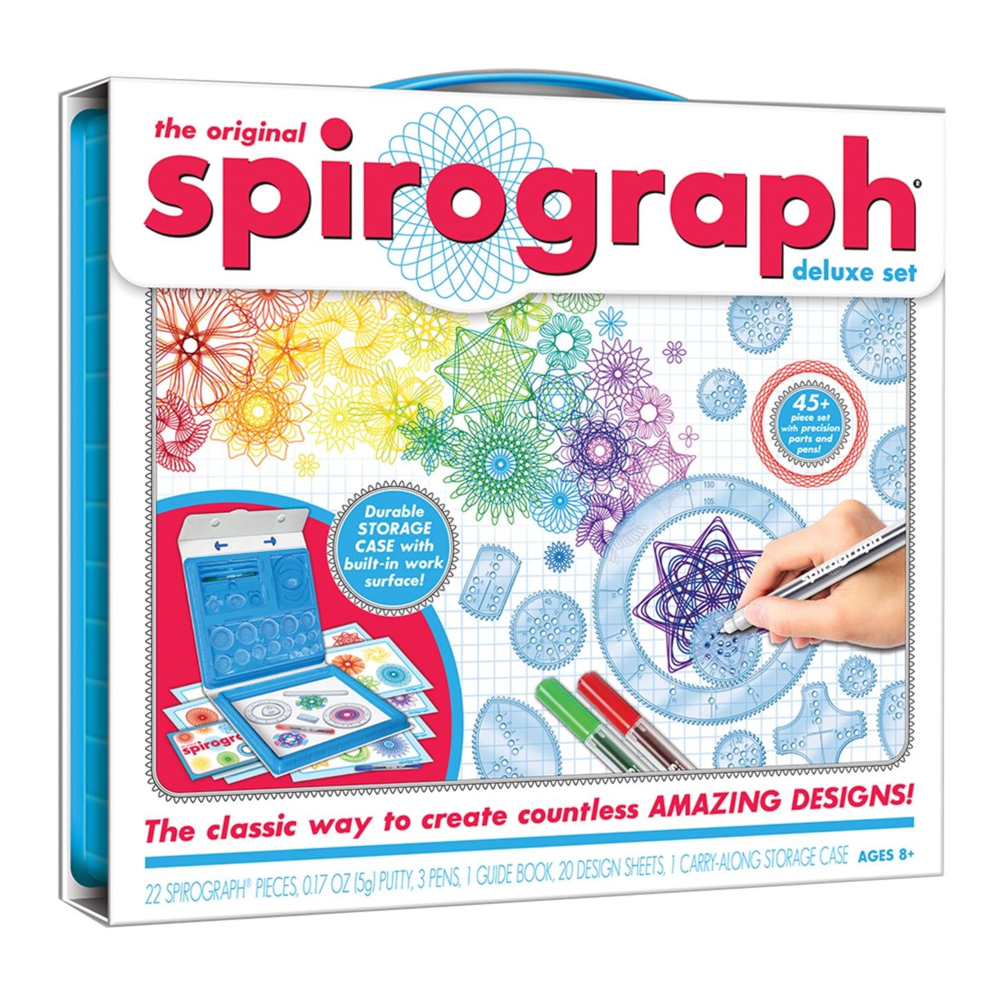 HotSpirograph — Deluxe Set — Spiral Art Drawing Kit — The Classic Way to Make Countless Amazing Designs — For Kids Ages 8+