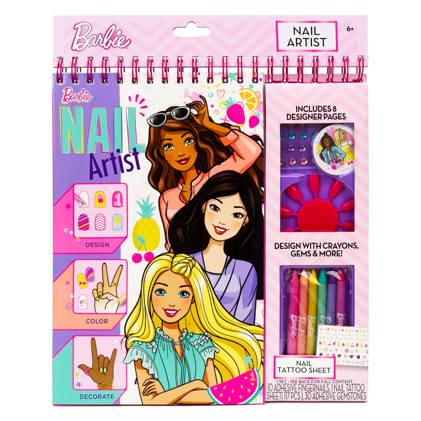 HotHorizon Group USA Barbie Magazine - Create Hair & Makeup Looks with 130+ Stencils, 180+ Stickers, Crayons & Pretend Makeup