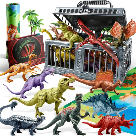 Hot JOYIN Dinosaur Toys for Kids 3-5, 17 PCS Realistic Dinosaur Figures with Activity Play Mat & Storage Cage, Ideal Kids Toys for 3 Year Old Boys, Animals Toy for Boys Birthday Gifts