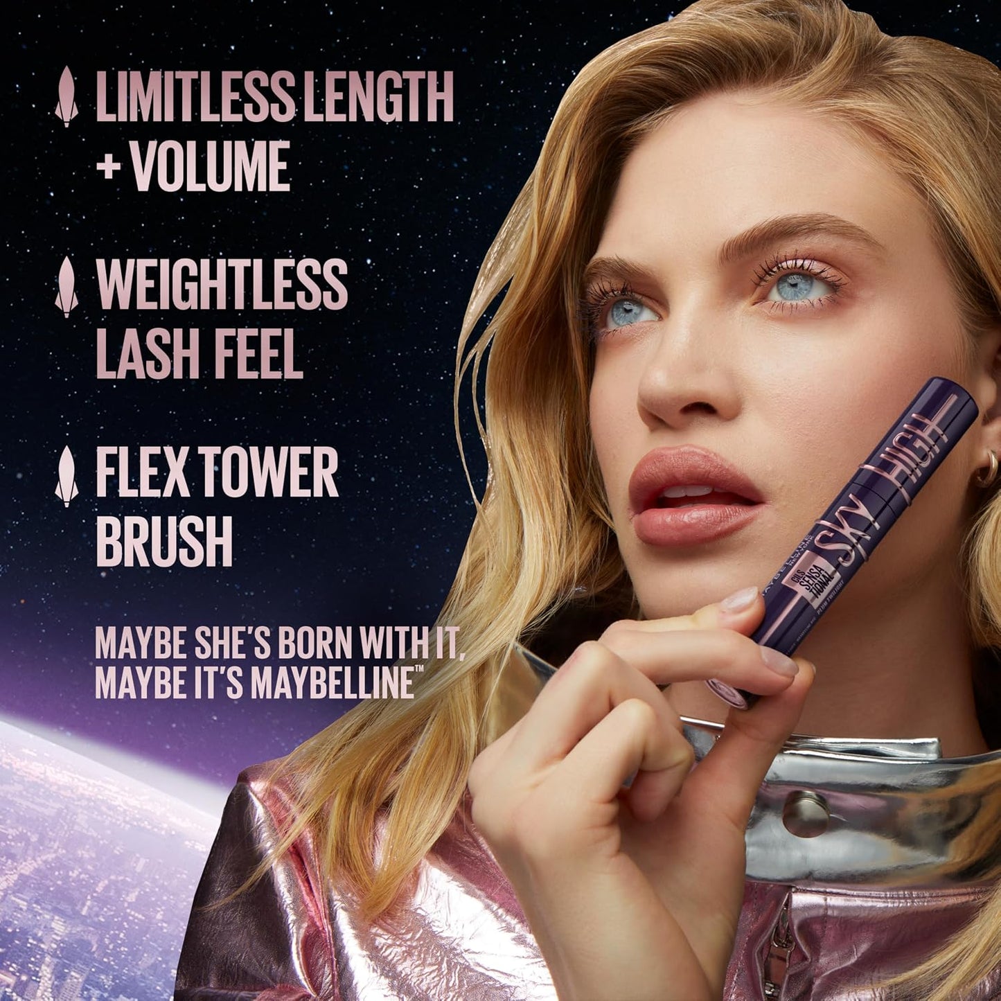 HotMaybelline Lash Sensational Sky High Waterproof Mascara Makeup, Volumizing, Lengthening, Defining, Curling, Multiplying, Buildable Formula, Brownish Black, 1 Count