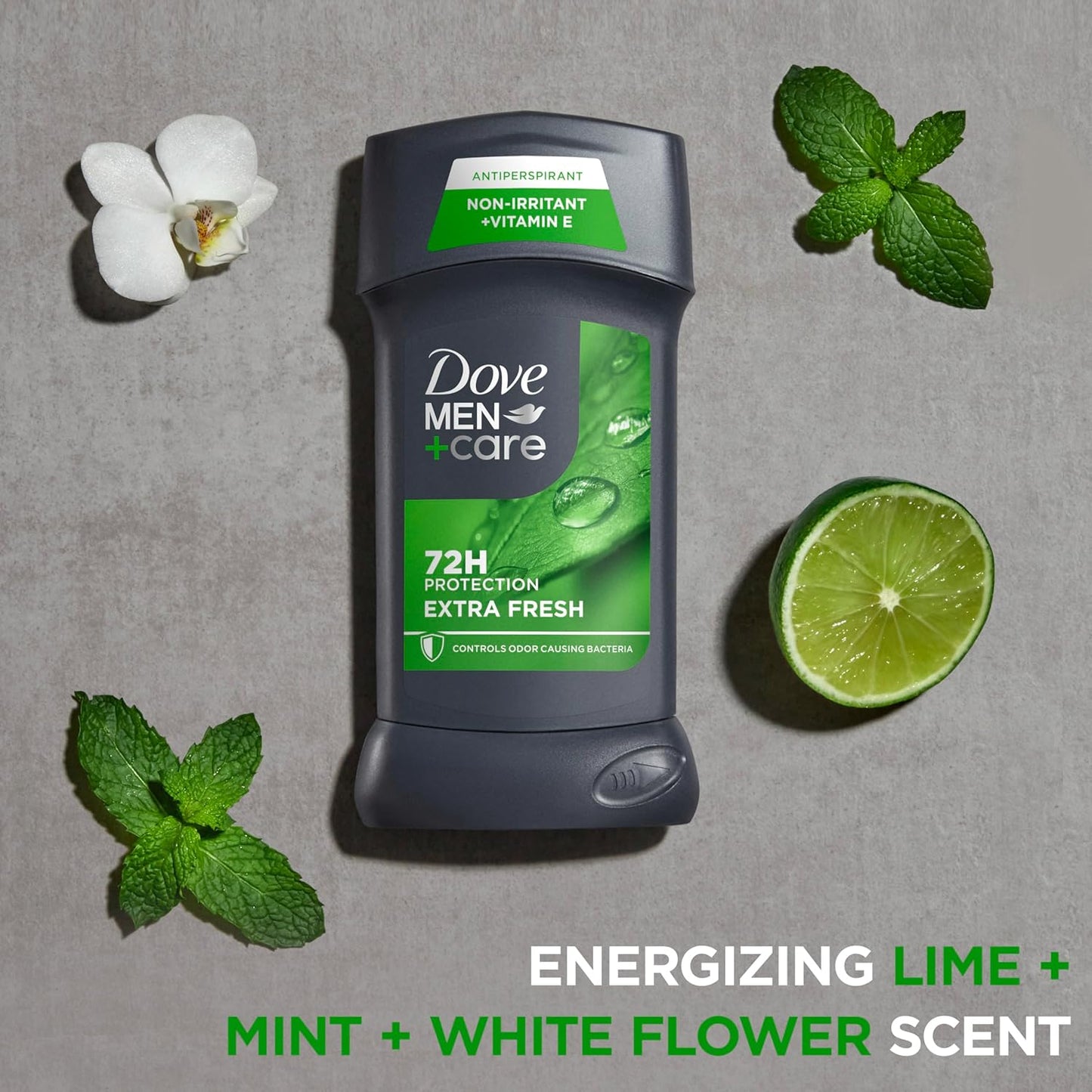 HotDove Men+Care Extra Fresh Men's Antiperspirant Deodorant Stick Extra Fresh Twin pack With 72-hour sweat & odor protection with 1/4 Moisturizing Cream & Long-lasting Citrus Scent 2.7 oz