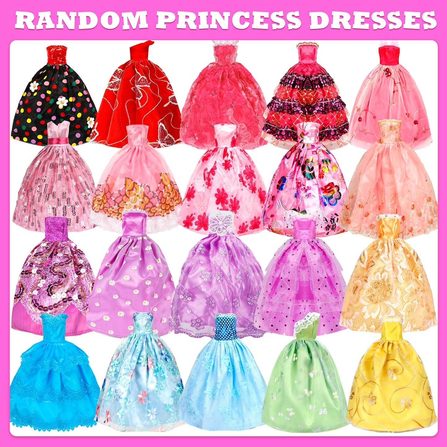 Hot138 Pcs Doll Clothes and Accessories, 5 Wedding Gowns 9 Fashion Dresses 3 Tops 3 Pants 3 Bikini Swimsuits 20 Shoes for 11.5 inch Doll Christmas Stocking Stuffers Girls Gift Age 5-7 8-10
