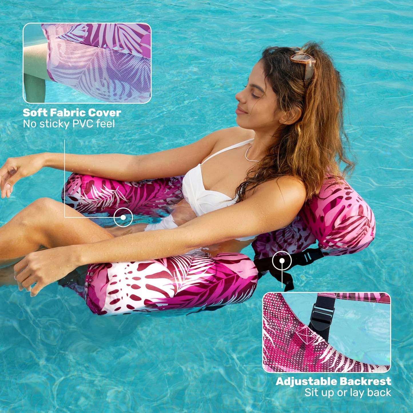 Hot SLOOSH Inflatable Pool Floats Adult,2 Packs Floating Lounge Chairs,Blow up Pool Noodles for Adult Heavy Duty,Floating Chair for Party Summer Water Beach Lake Fun