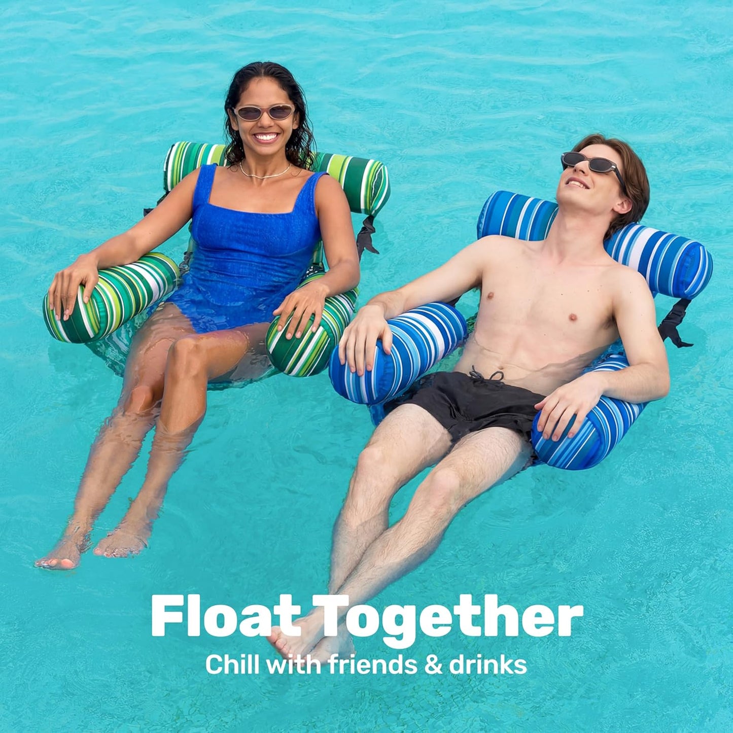Hot SLOOSH Inflatable Pool Floats Adult,2 Packs Floating Lounge Chairs,Blow up Pool Noodles for Adult Heavy Duty,Floating Chair for Party Summer Water Beach Lake Fun