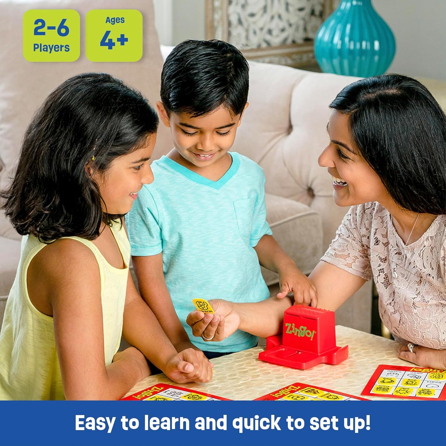 HotThinkFun Zingo Bingo Award Winning Preschool Game for Pre-Readers and Early Readers Age 4 and Up - One of the Most Popular Board Games for Boys and Girls and their Parents (97700)
