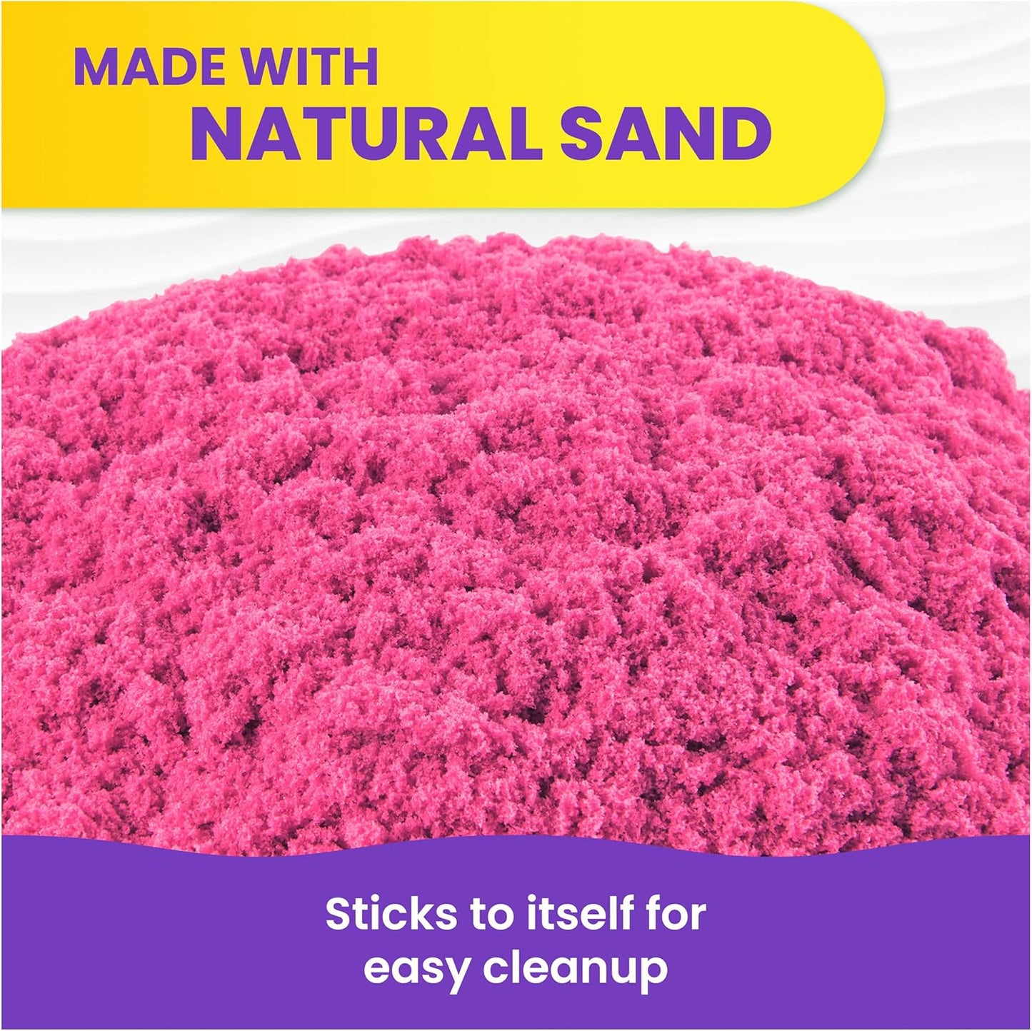 Hot Kinetic Sand 2lb Pink, Moldable Play Sand Sensory Toys, Ages 3+ | Squish, Mold, Shape & Flow Play Sand, Resealable Bag for Easy Storage, Creative Open-Ended Play, Birthday Gifts for Kids