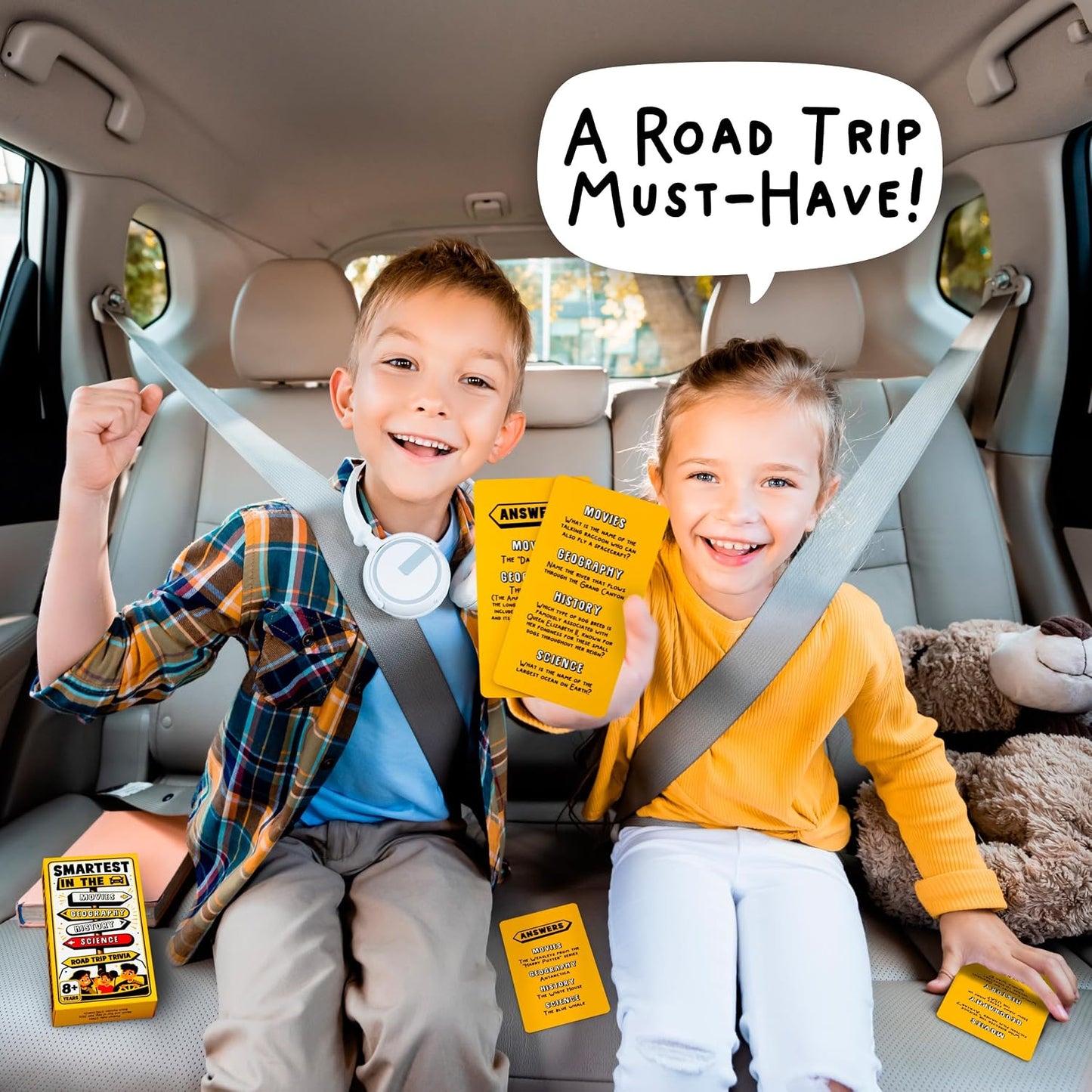 Hot WELL BALANCED Road Trip Trivia - Road Trip Games for Kids Travel Essentials Car Activities Must Haves for Ages 8+