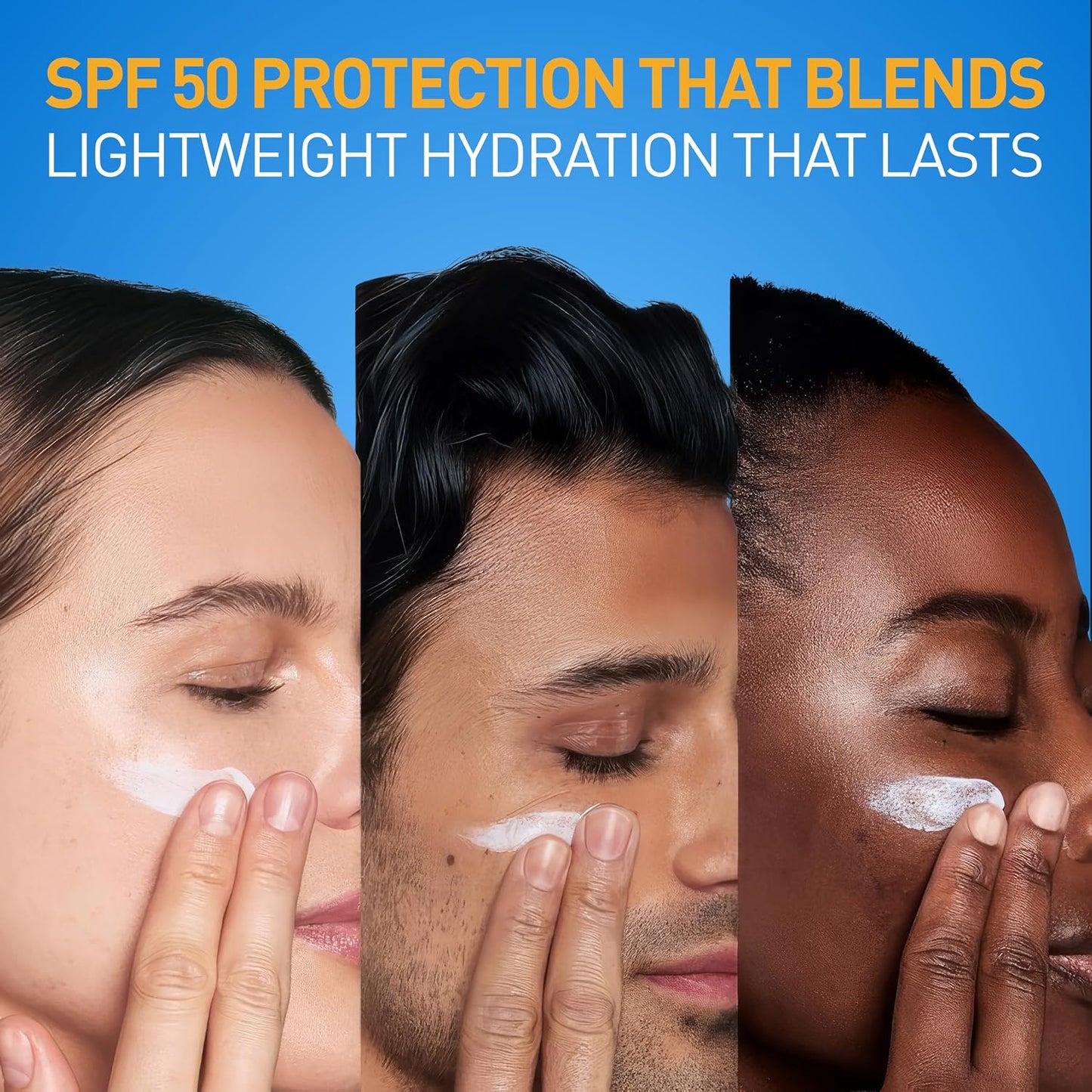 HotCeraVe AM Facial Moisturizing Lotion SPF 50, Face Moisturizer with SPF, Hyaluronic Acid, Niacinamide & Ceramides, Non-Greasy, Blends Seamlessly With No White Cast, Non Comedogenic Sunscreen, 3 Oz