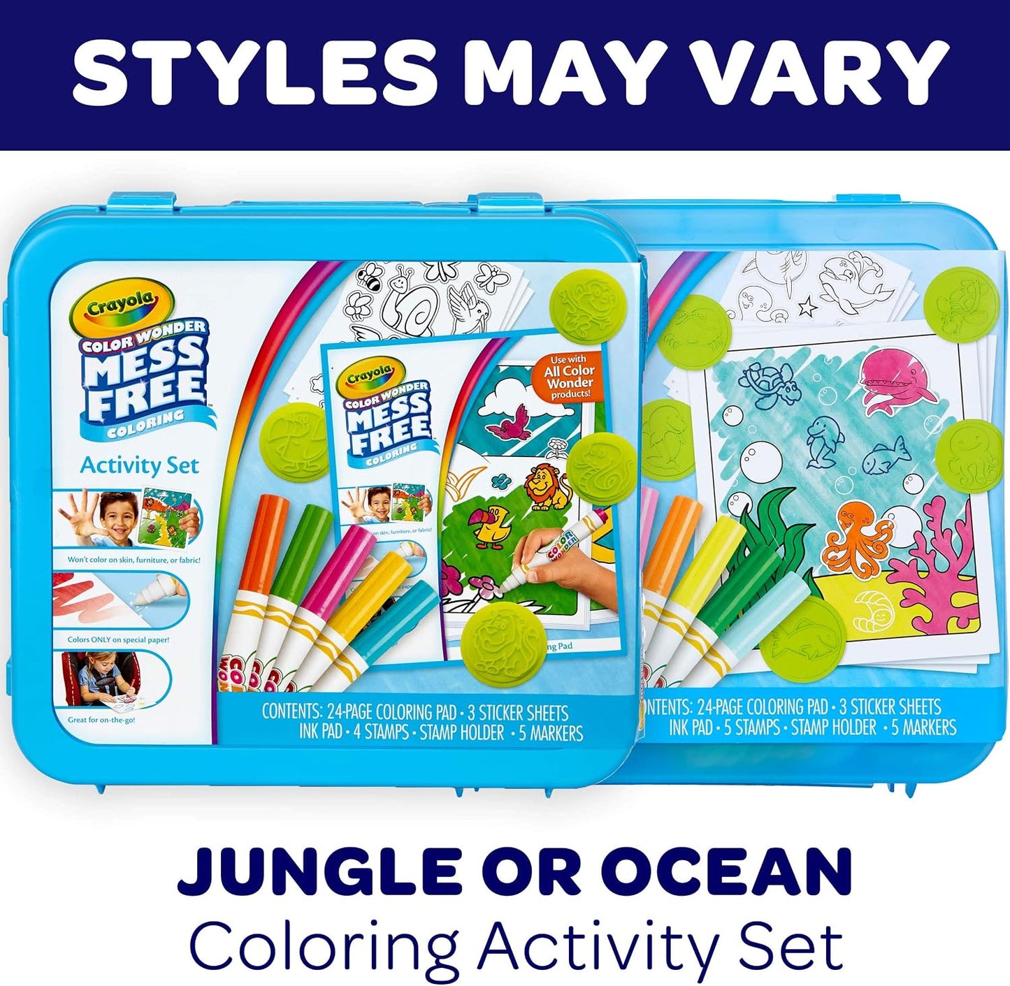 HotCrayola Color Wonder Mess Free Coloring Activity Set (30+ Pcs), Travel Art Kit, Gift for Kids & Toddlers, Ages 3+